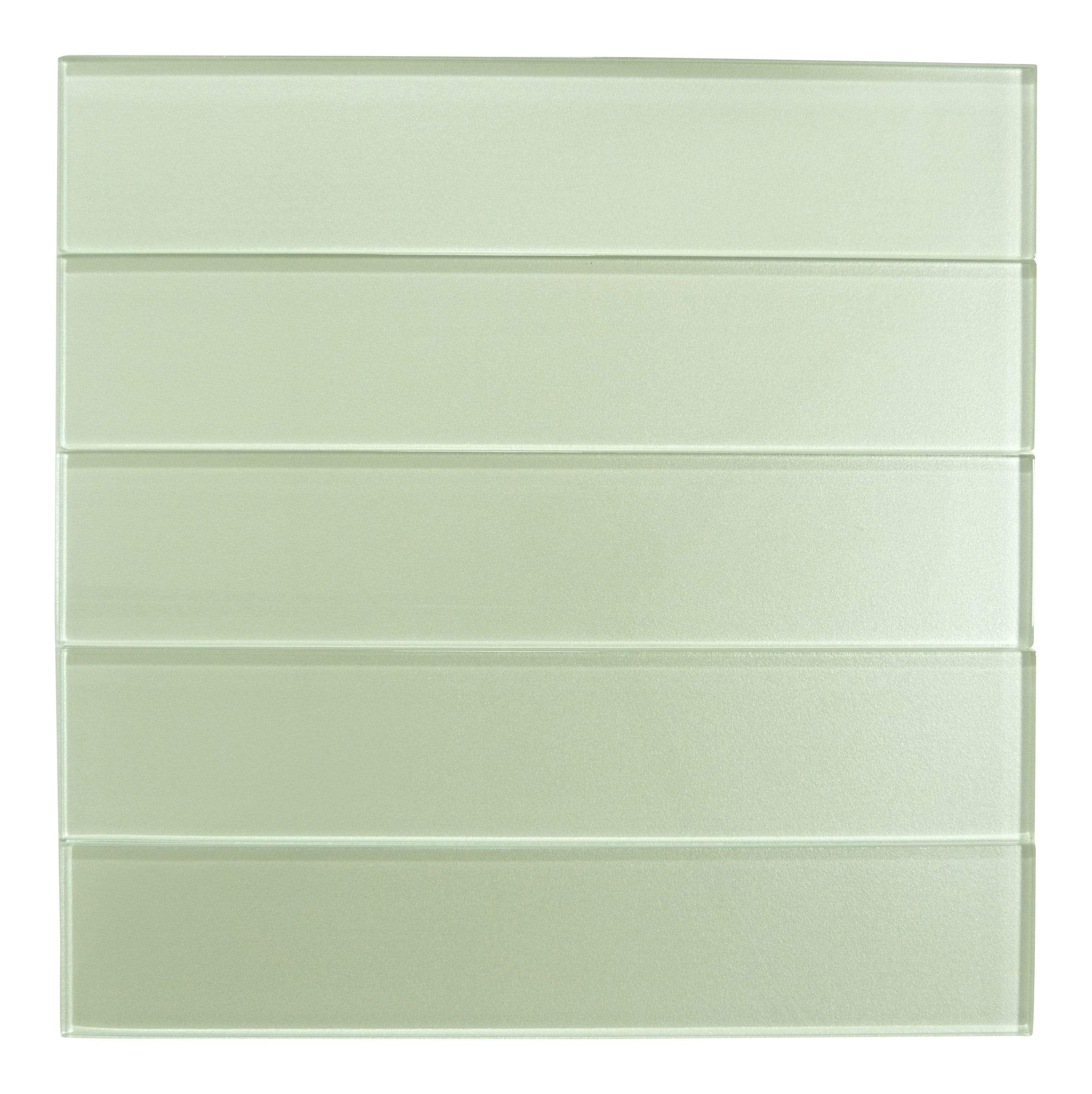 Lustrous Kauai Green 3" x 14" Shimmer Glossy Glass Subway Tile Euro Glass