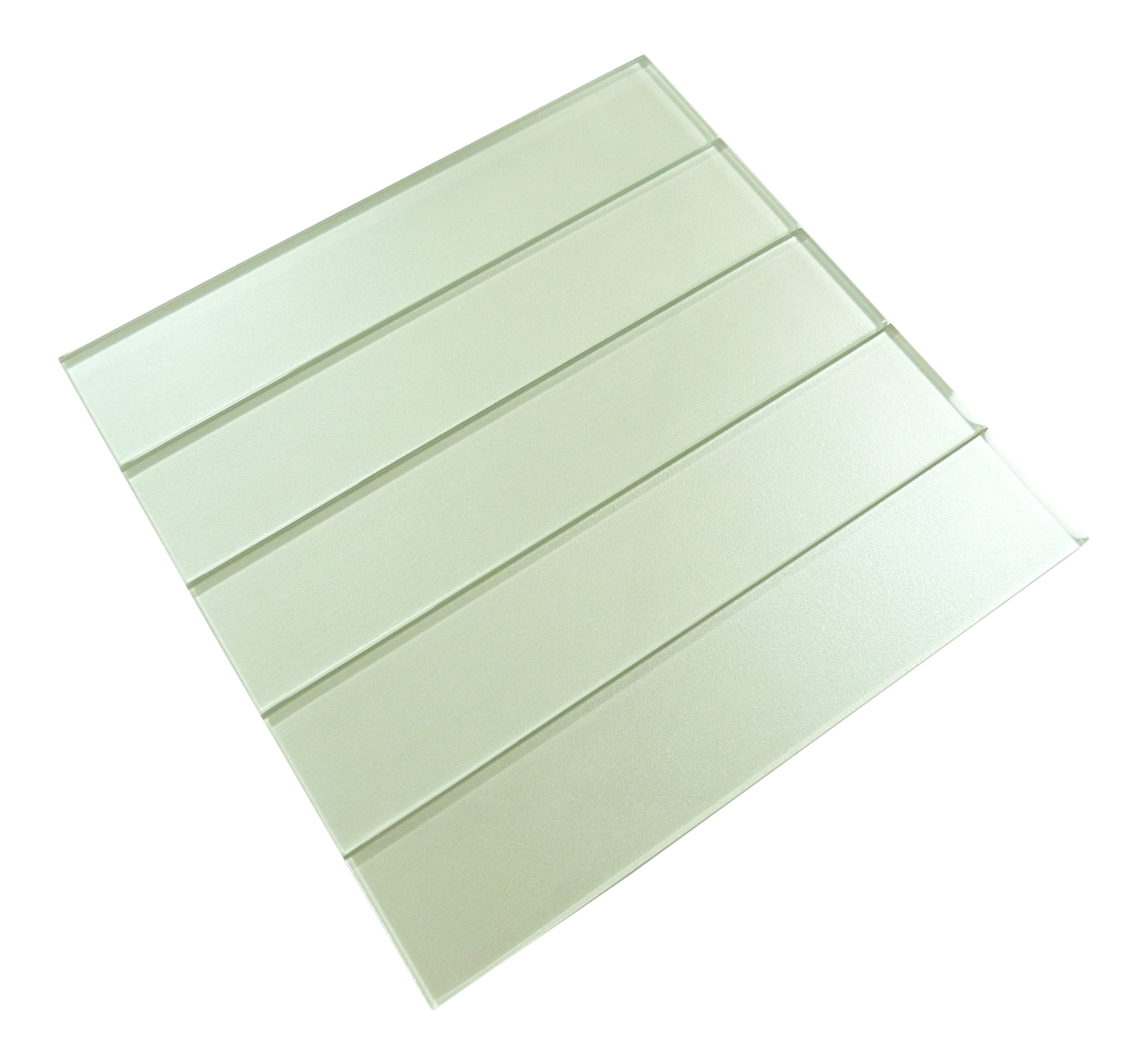 Lustrous Kauai Green 3" x 14" Shimmer Glossy Glass Subway Tile Euro Glass