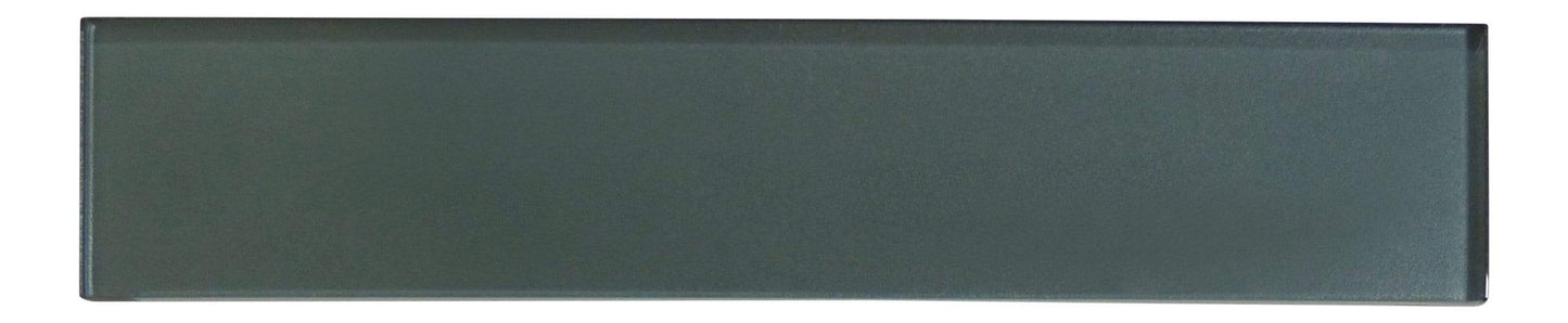 Lustrous Liquid Mercury Grey 3" x 14" Shimmer Glossy Glass Subway Tile Euro Glass