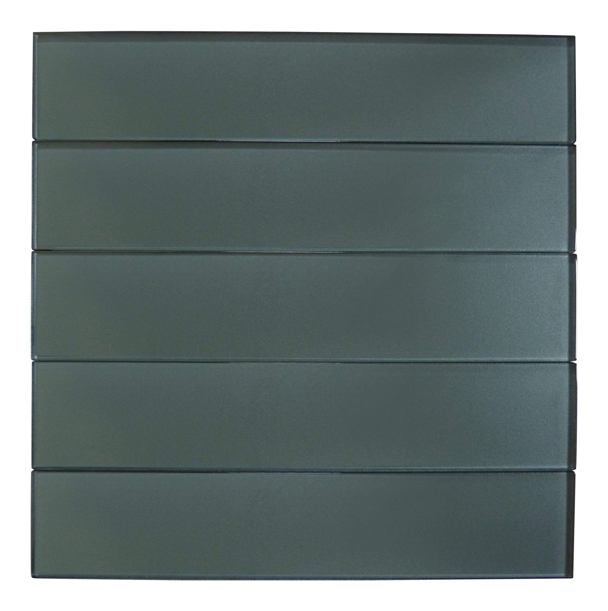 Lustrous Liquid Mercury Grey 3" x 14" Shimmer Glossy Glass Subway Tile Euro Glass