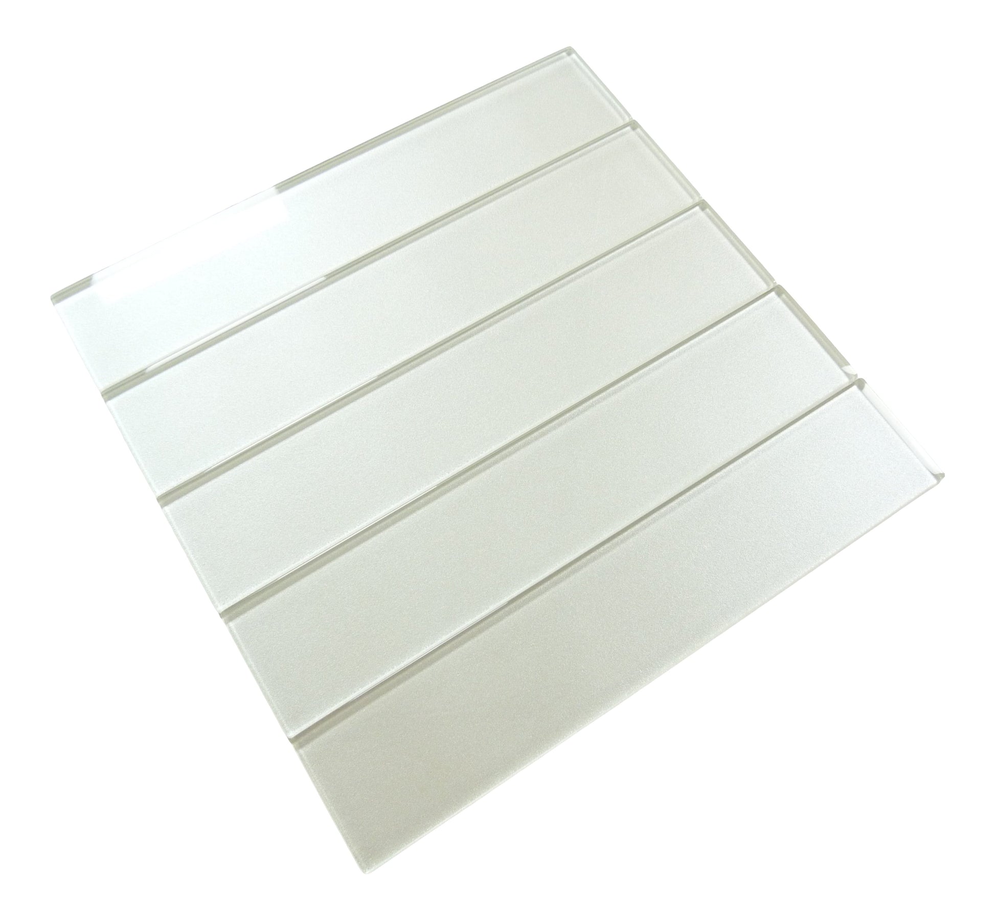 Lustrous Lush Beige White 3" x 14" Shimmer Glossy Glass Subway Tile Euro Glass