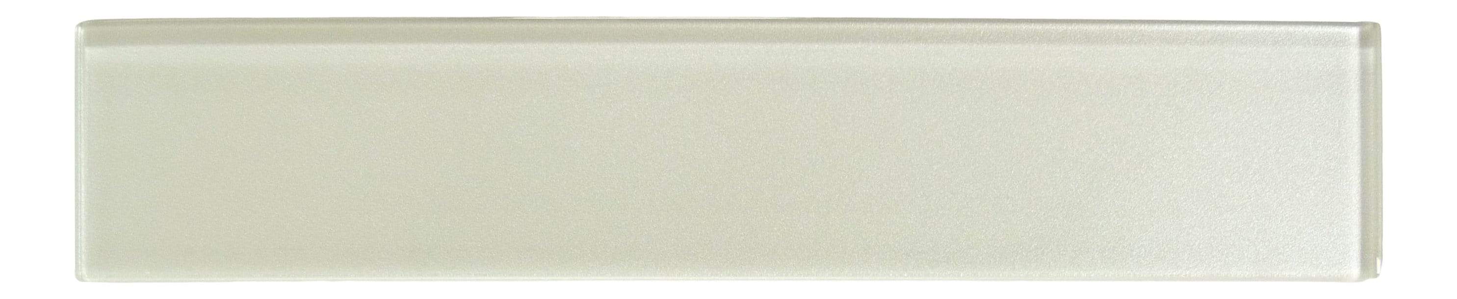 Lustrous Lush Beige White 3" x 14" Shimmer Glossy Glass Subway Tile Euro Glass