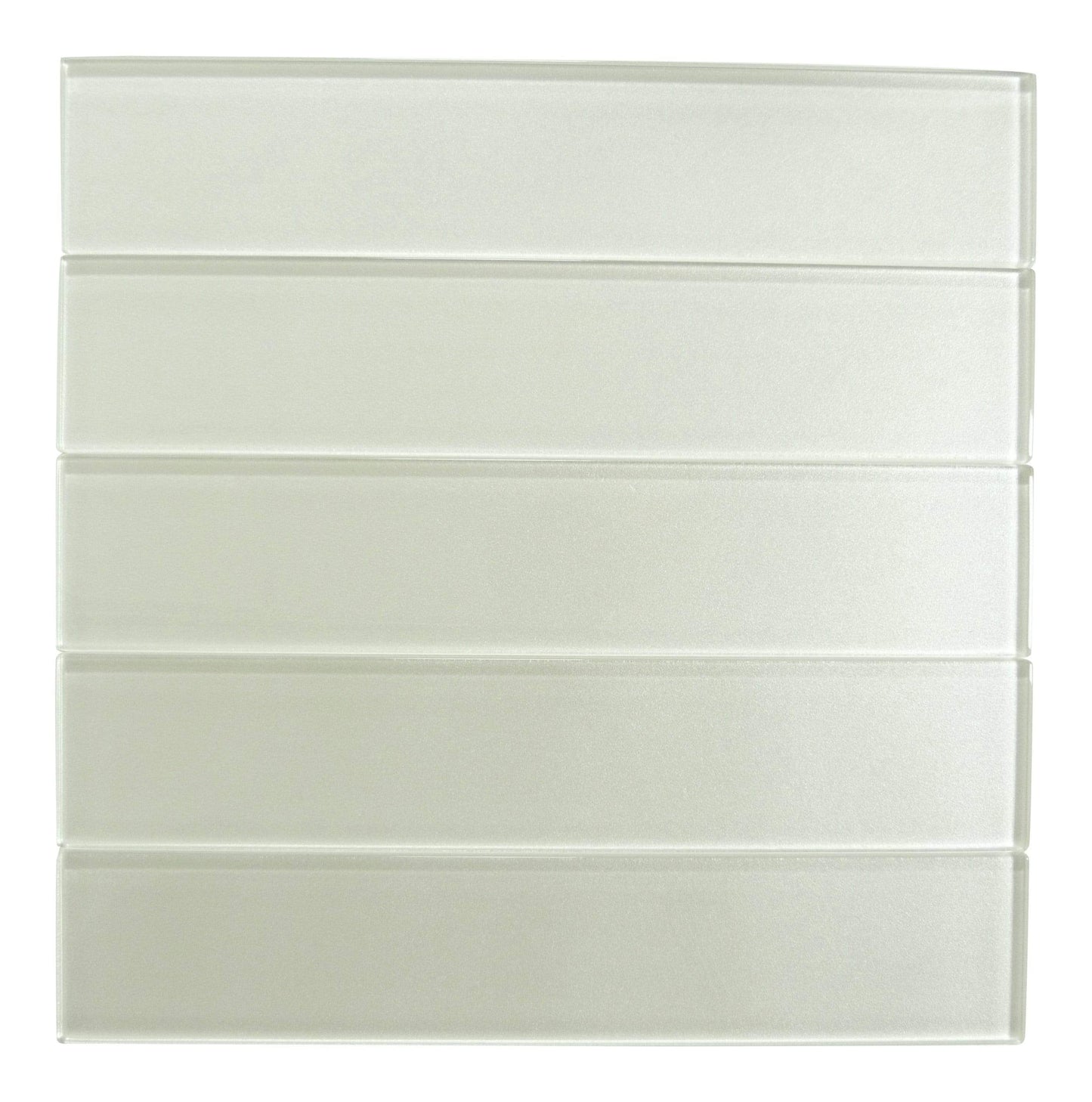 Lustrous Lush Beige White 3" x 14" Shimmer Glossy Glass Subway Tile Euro Glass