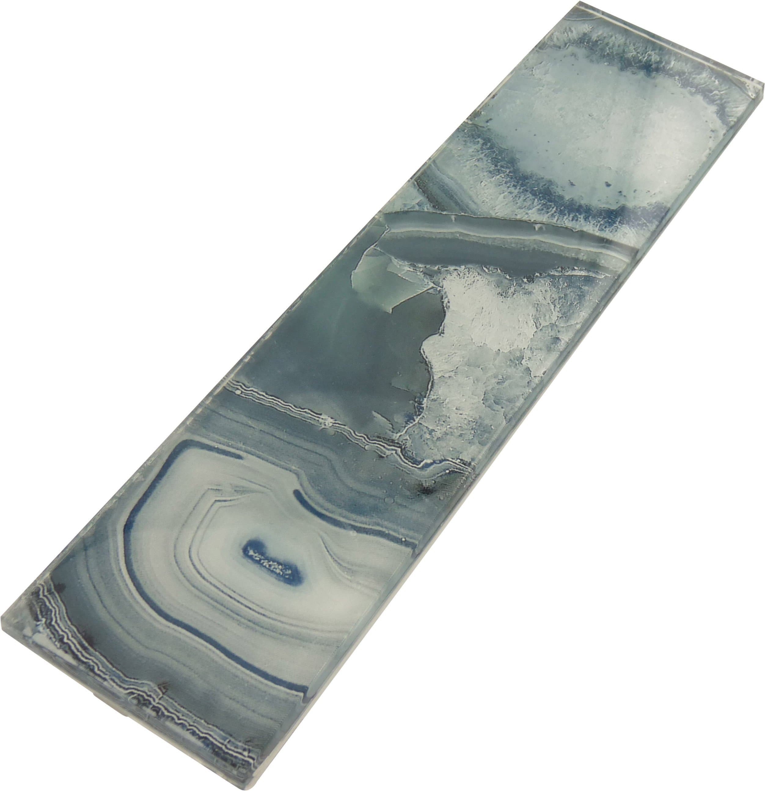 Magical Forest Periwinkle Dust Blue 3" x 12" Glossy Glass Subway Tile Euro Glass