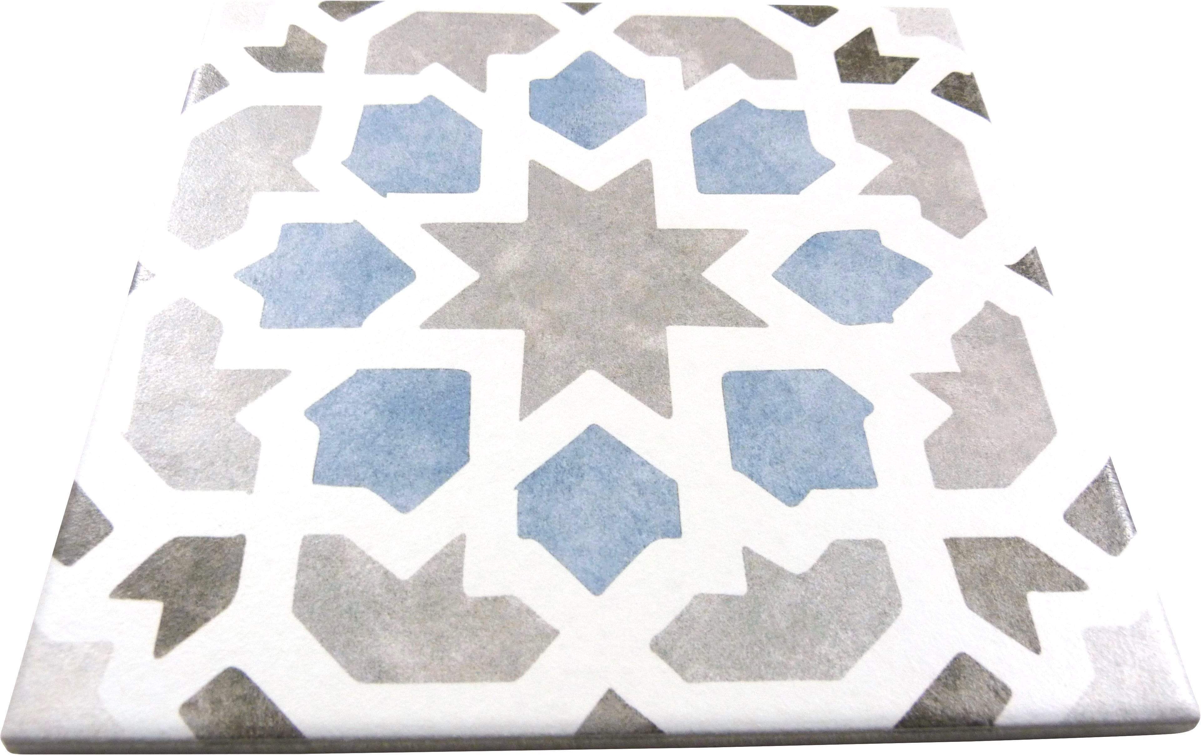 Retro Neuve Love Burst 8" x 8" Matte Porcelain Tile Euro Glass