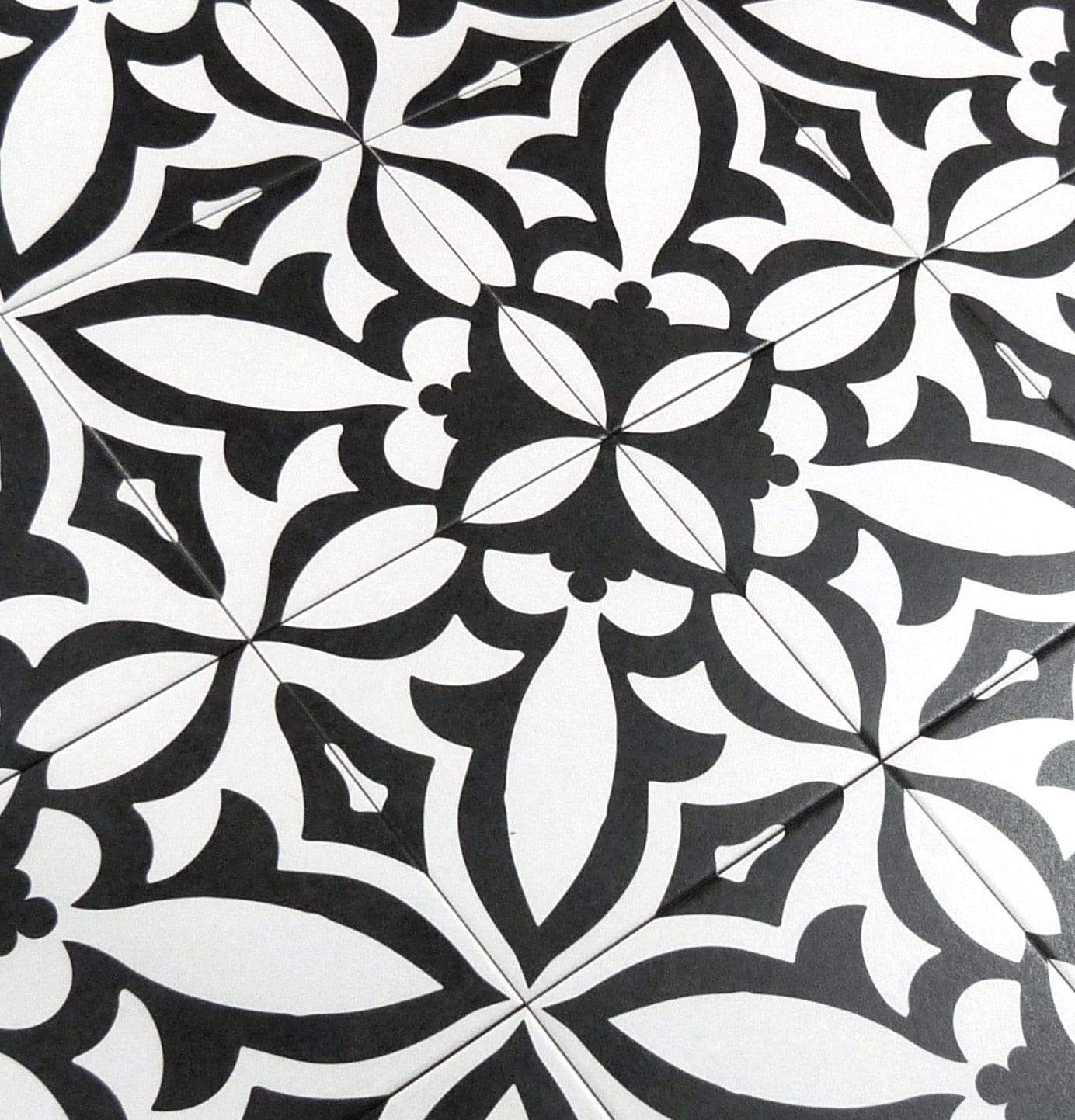 Retro Neuve Fleur Nior 8" x 8" Matte Porcelain Tile Euro Glass