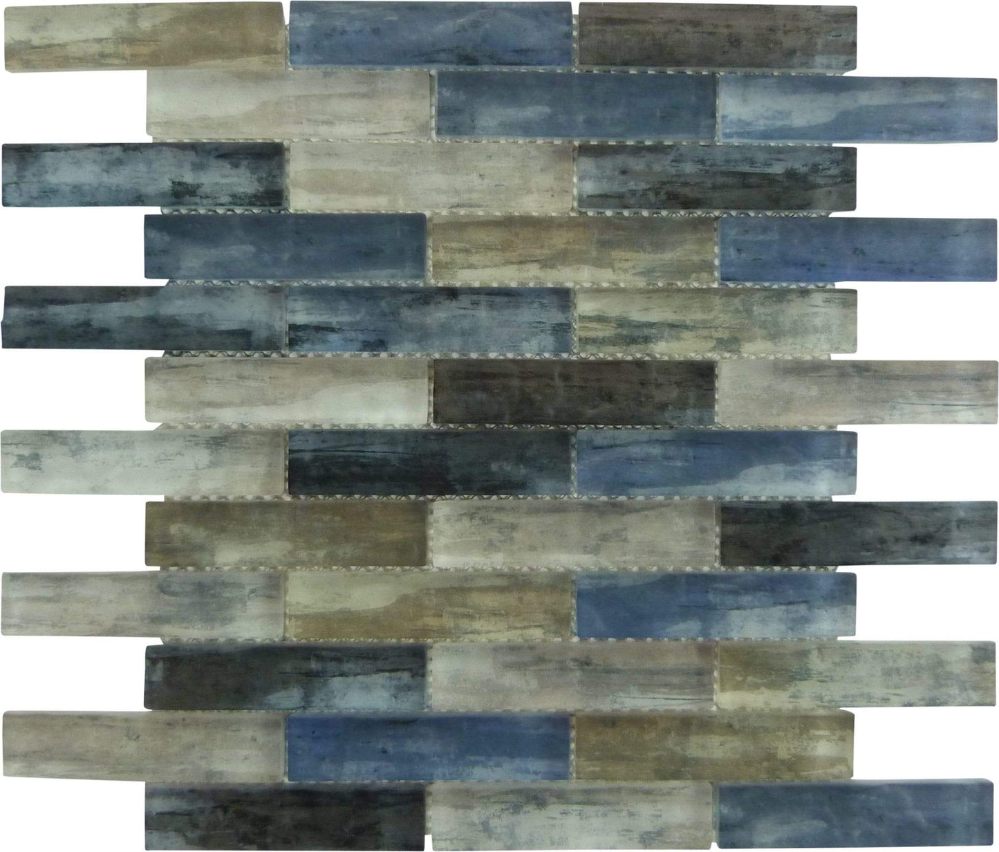 Metropolis Kent Sky Blue 1" x 4" Uniform Brick Matte Glass Tile Euro Glass