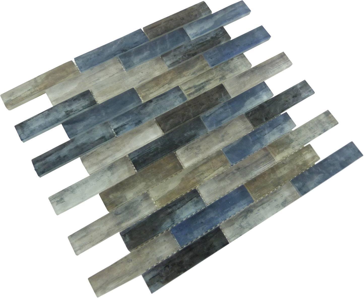 Metropolis Kent Sky Blue 1" x 4" Uniform Brick Matte Glass Tile Euro Glass