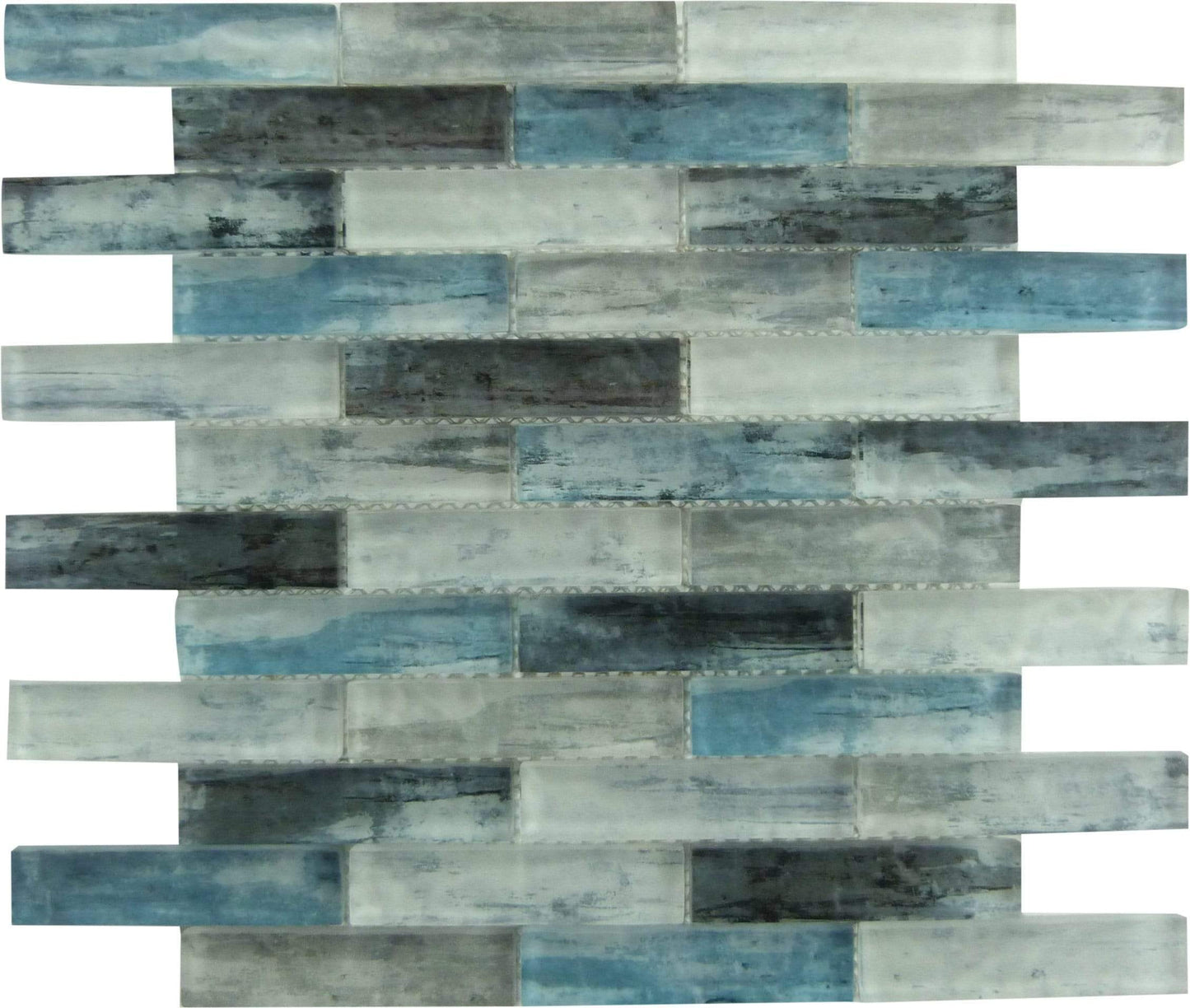 Metropolis Parker Blue 1" x 4" Uniform Brick Matte Glass Tile Euro Glass