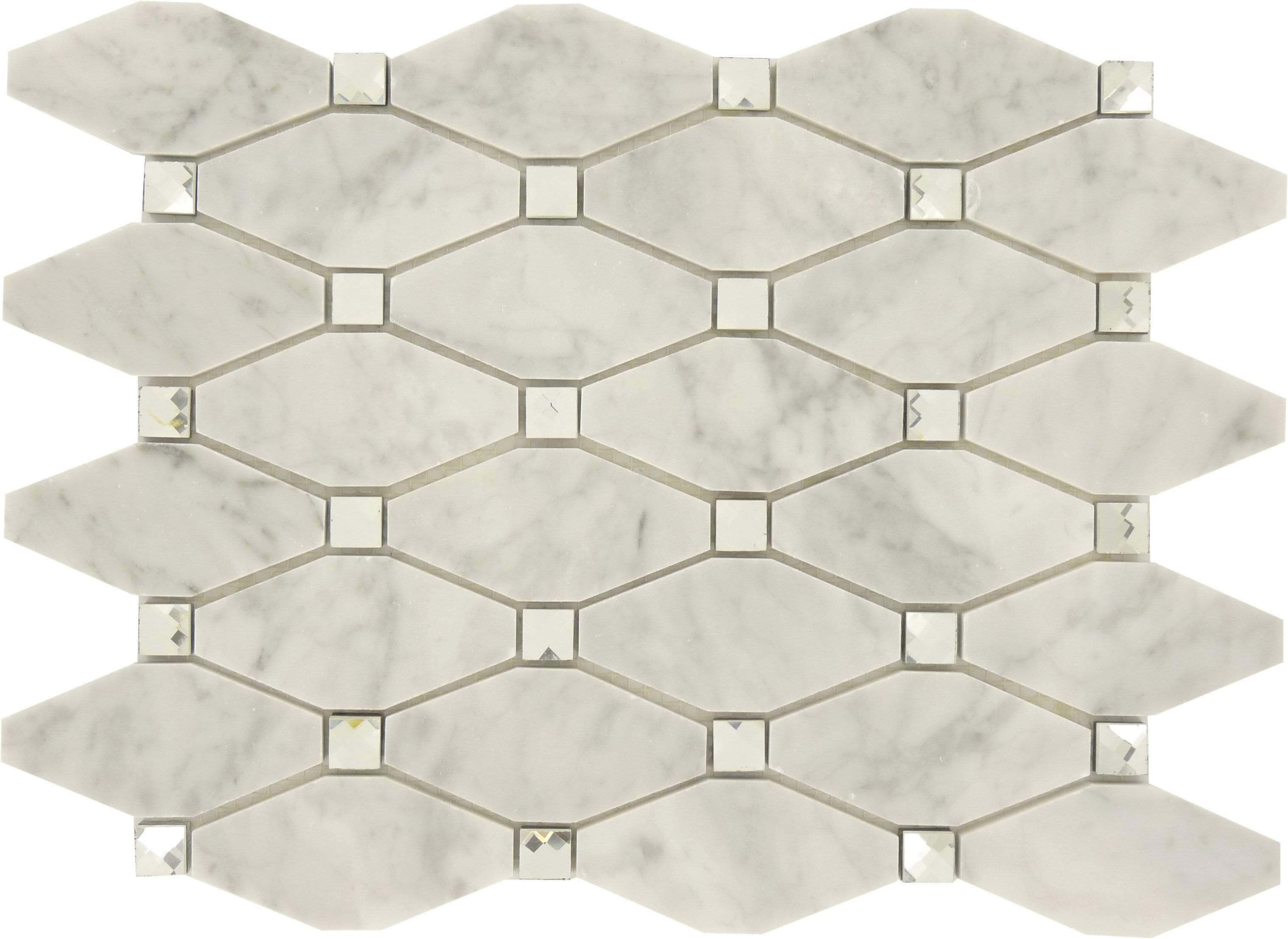 Imperial Cloud White Unique Shapes Glass & Stone Tile Euro Glass