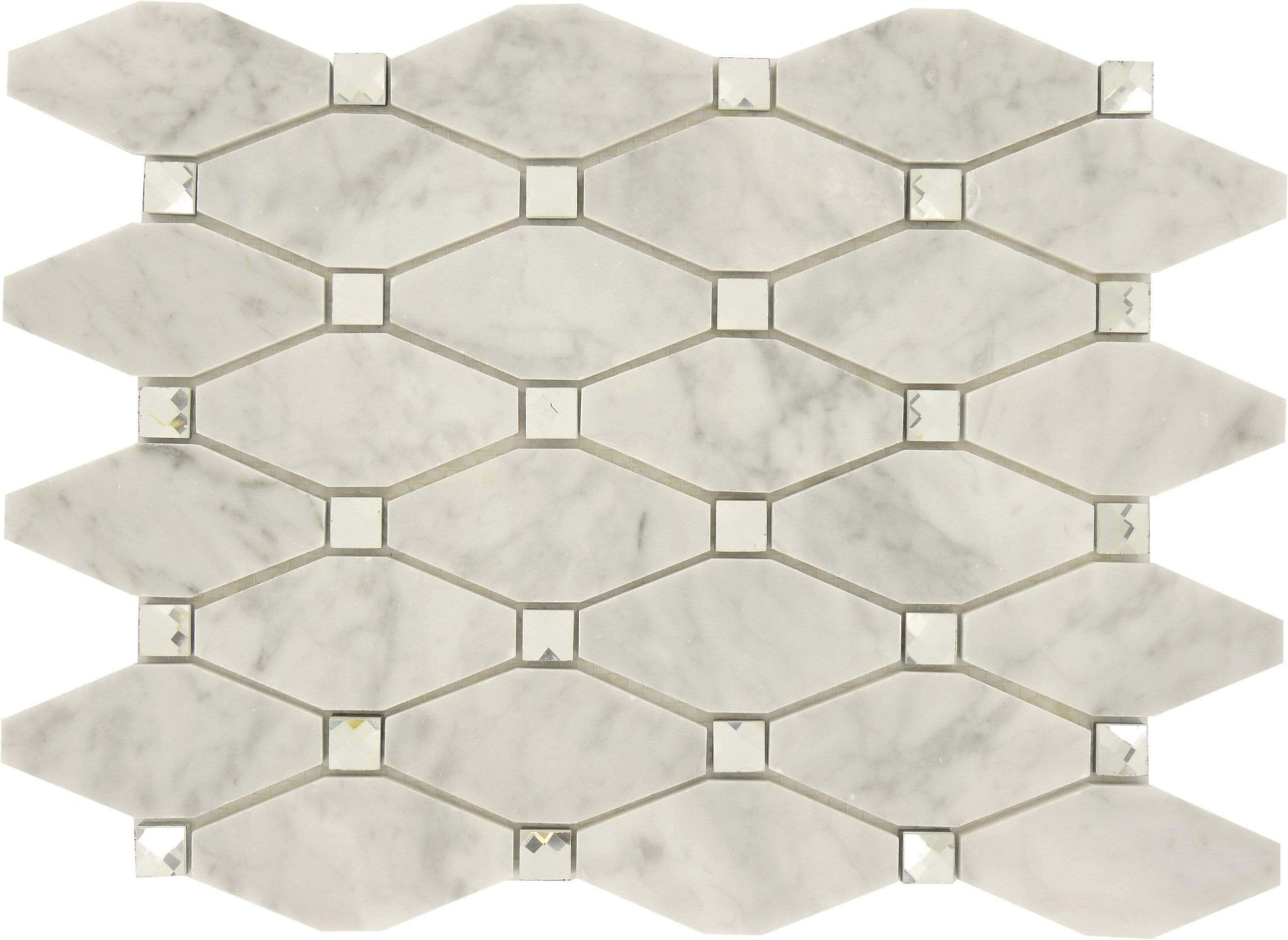 Imperial Cloud White Unique Shapes Glass & Stone Tile Euro Glass