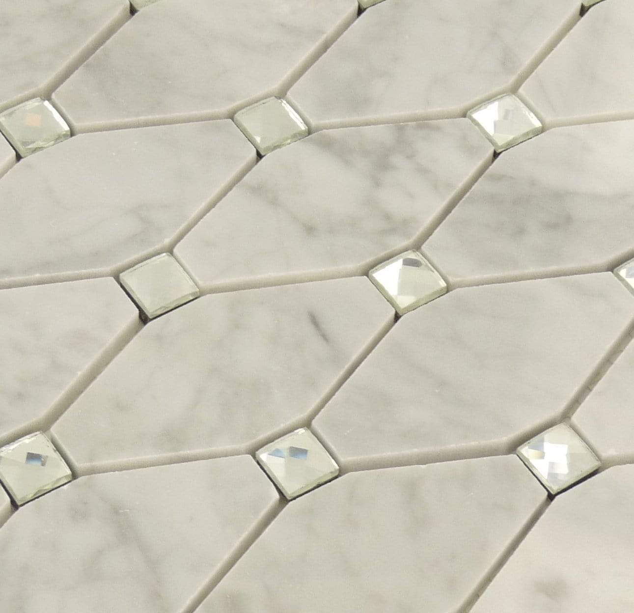 Imperial Cloud White Unique Shapes Glass & Stone Tile Euro Glass