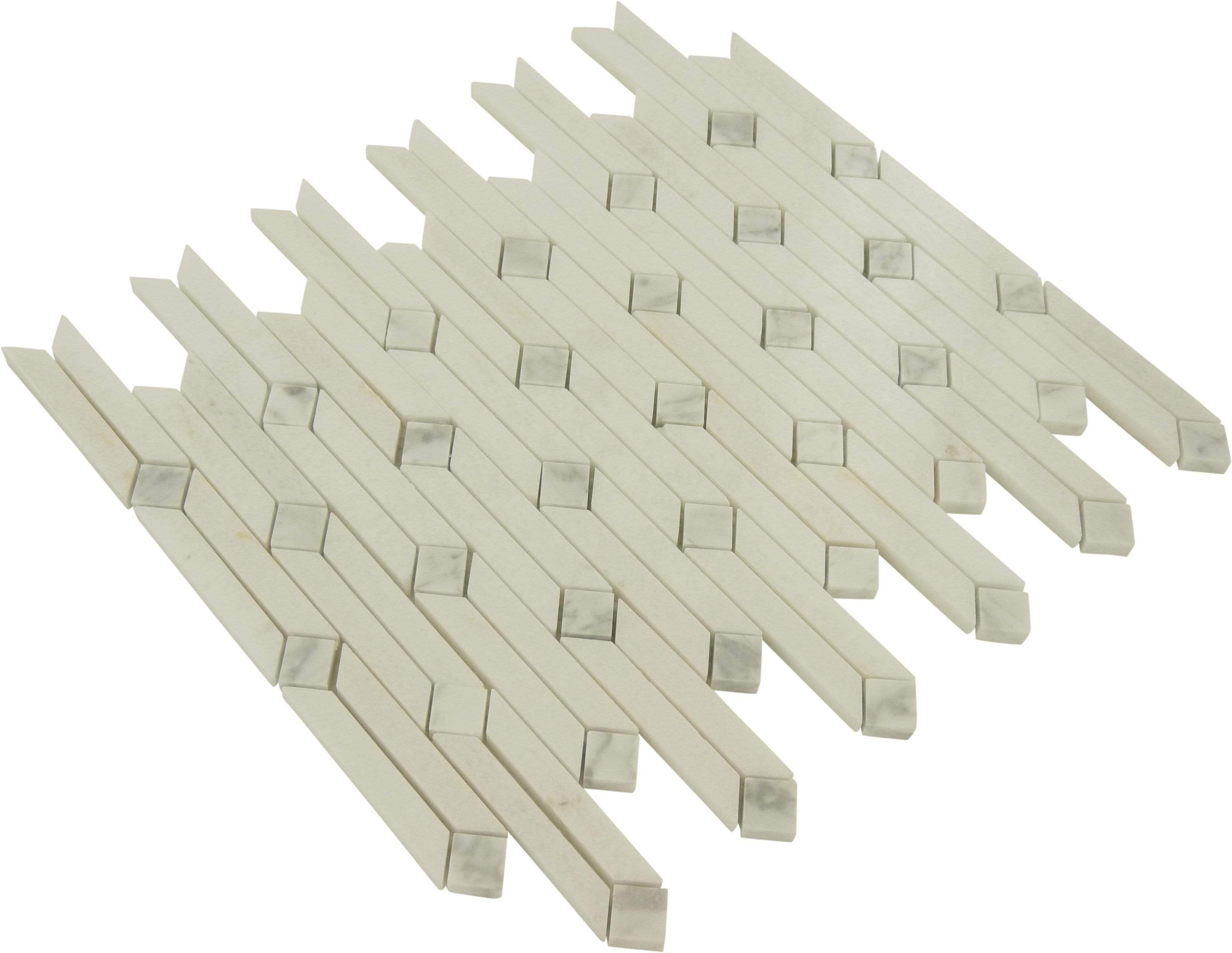 Opal Way White Stone Tile Euro Glass