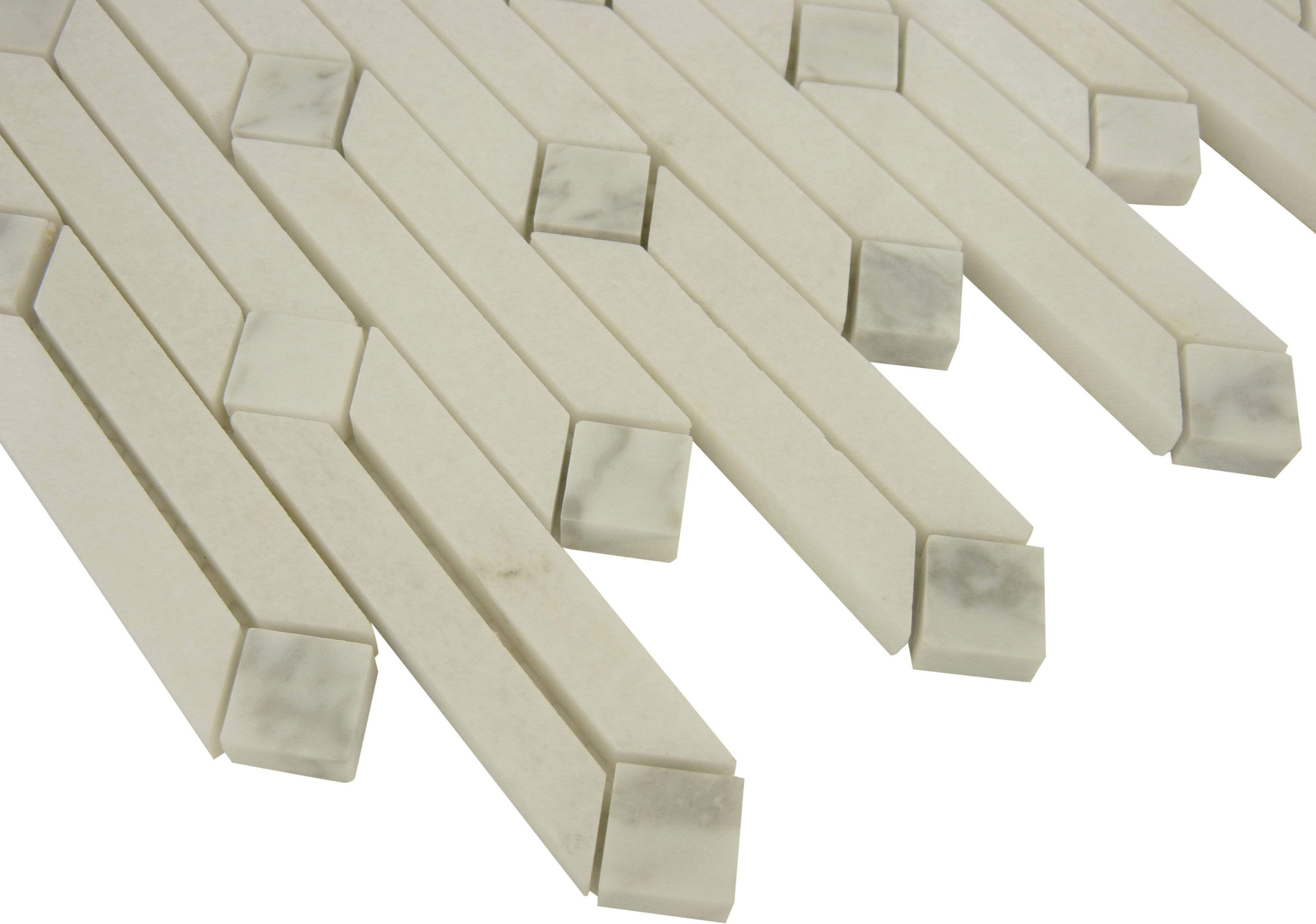 Opal Way White Stone Tile Euro Glass