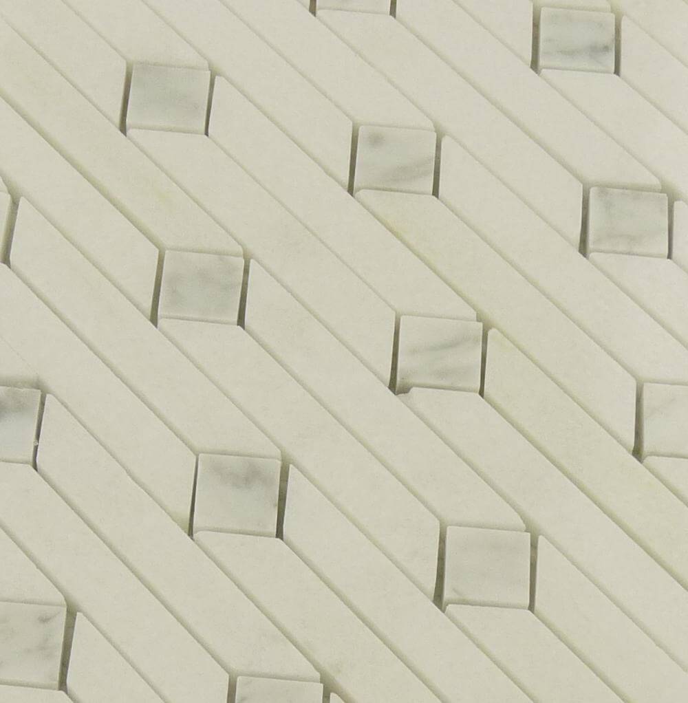 Opal Way White Stone Tile Euro Glass