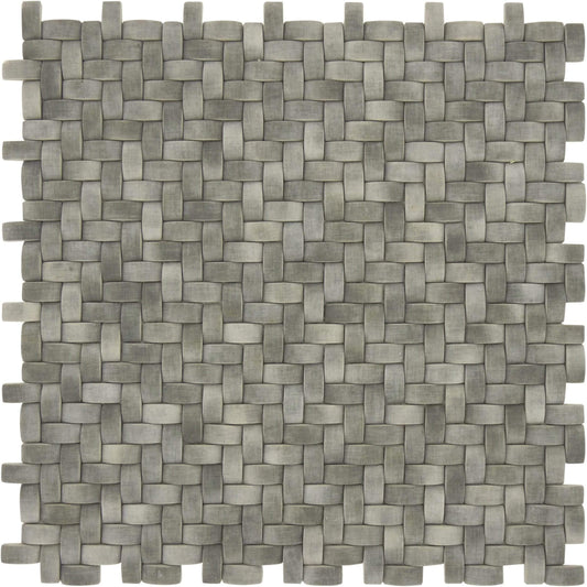 Optimum Grey Basket Weave Matte Glass Tile Euro Glass