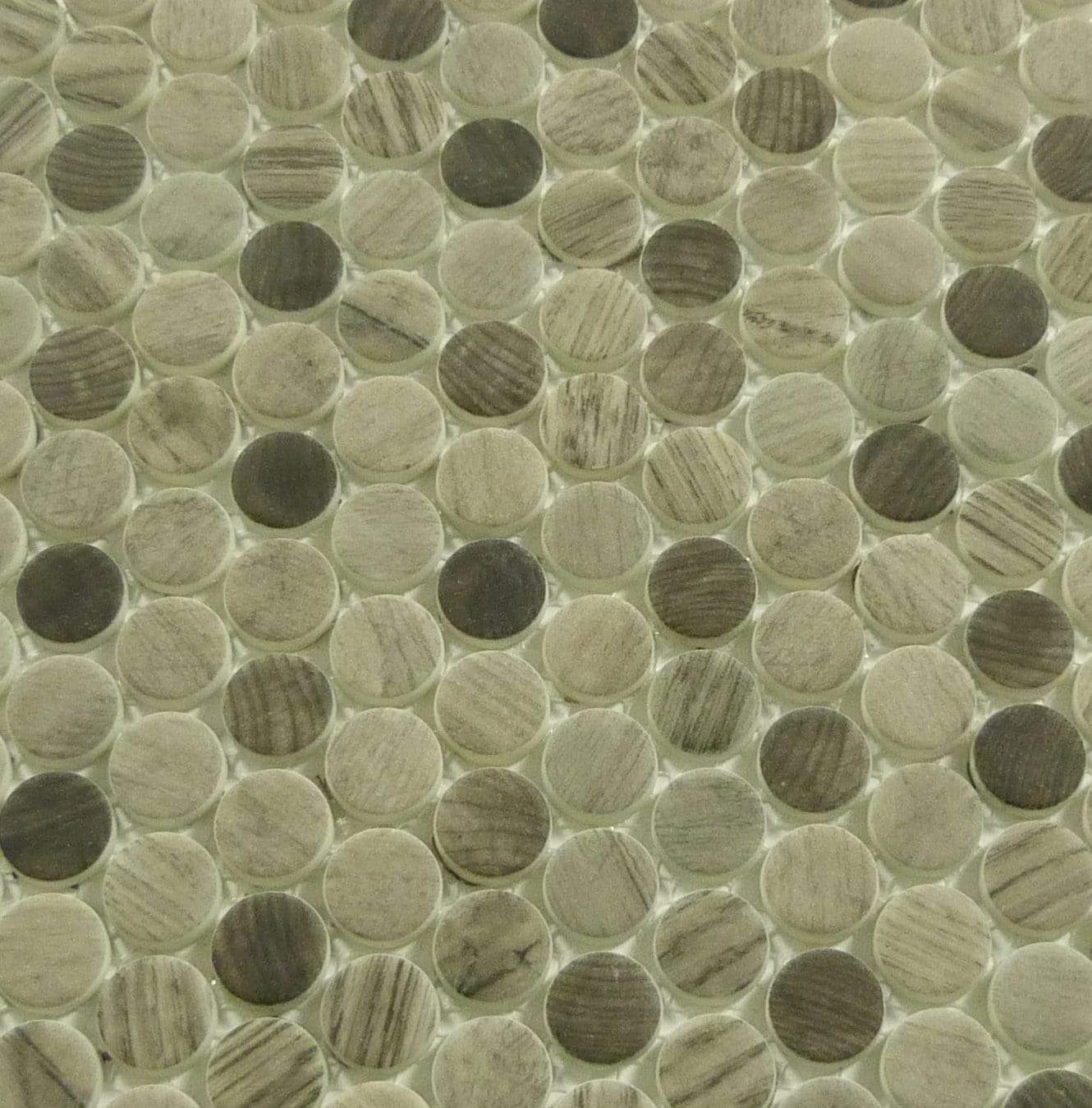 Polka Dot Southern Trail Brown Penny Round Recycled Matte Glass Tile Euro Glass