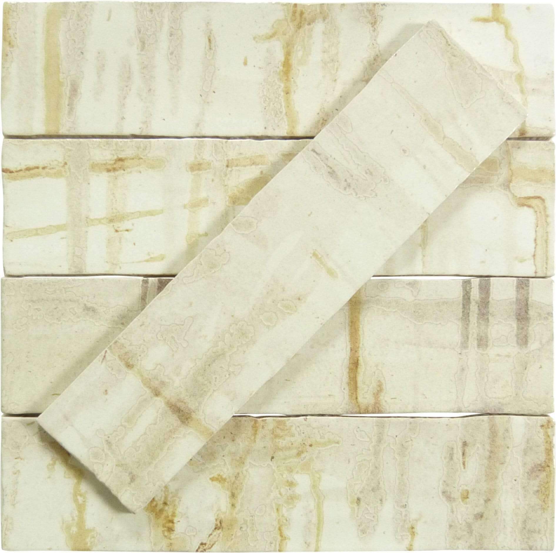 Princeton Glaze Aged Elegance Beige 3'' x 12" Glossy & Matte Ceramic Subway Tile Euro Glass