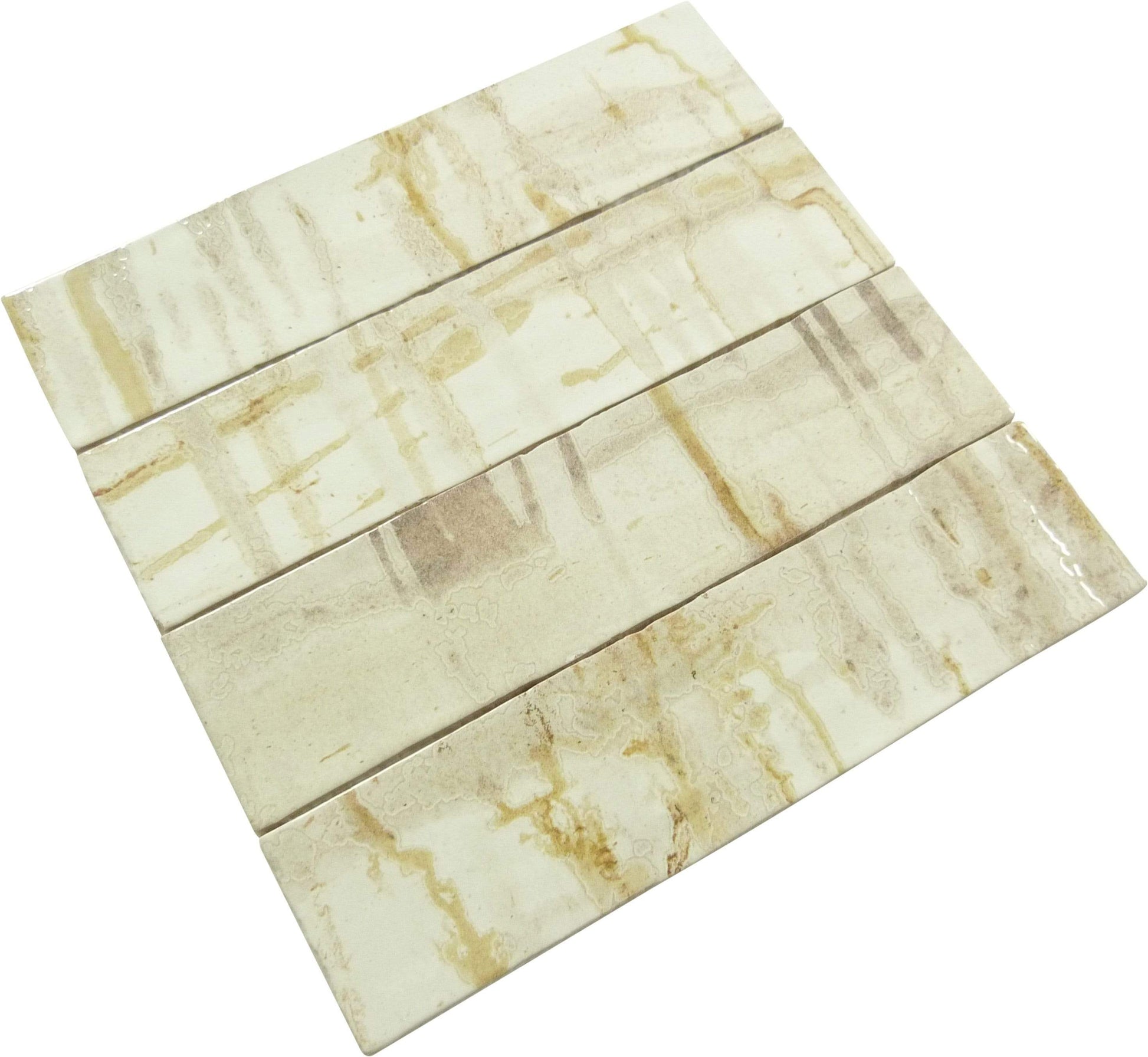 Princeton Glaze Aged Elegance Beige 3'' x 12" Glossy & Matte Ceramic Subway Tile Euro Glass