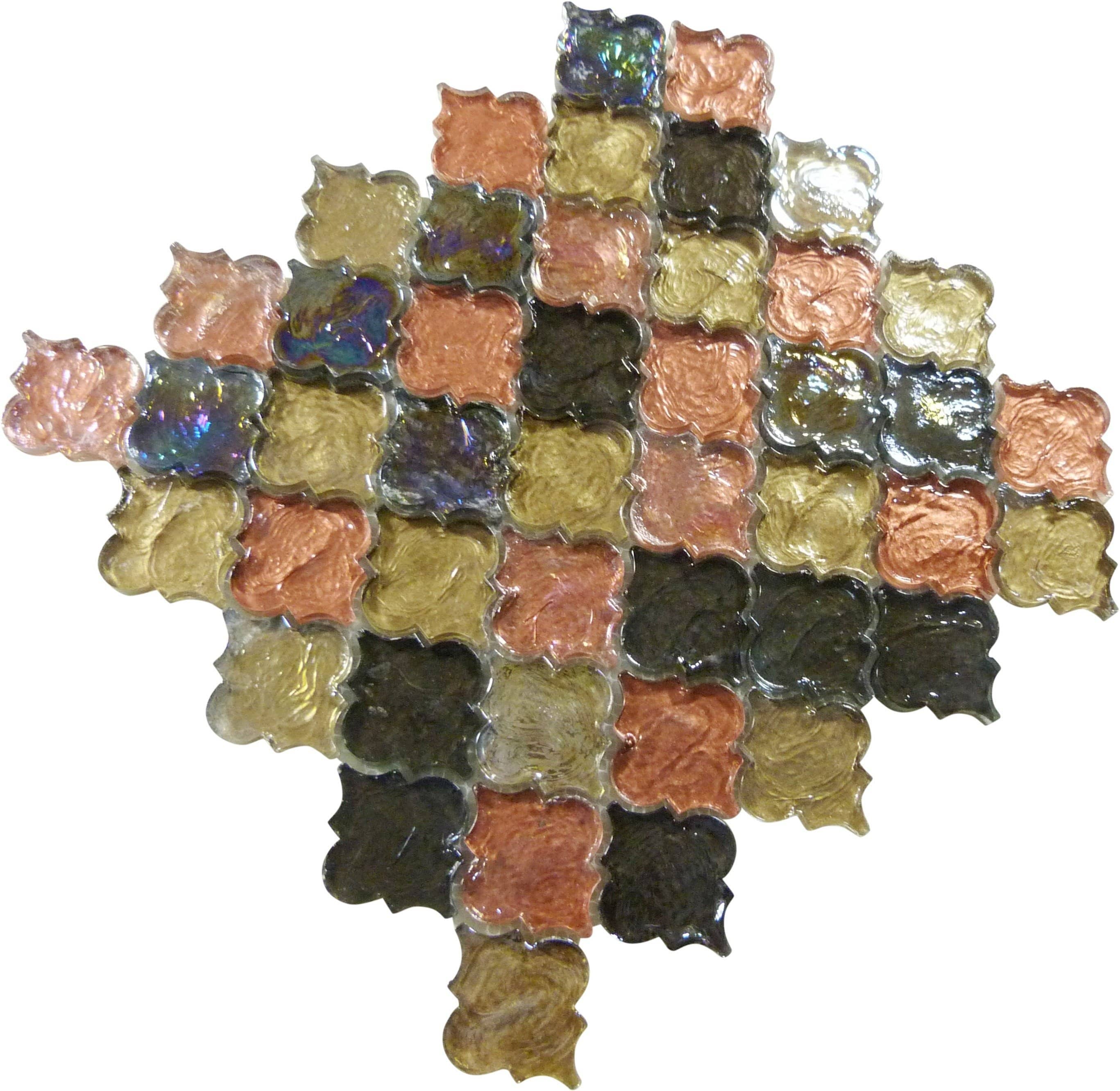 Spectrum Ridge Bronze Glossy & Iridescent Glass Tile Euro Glass