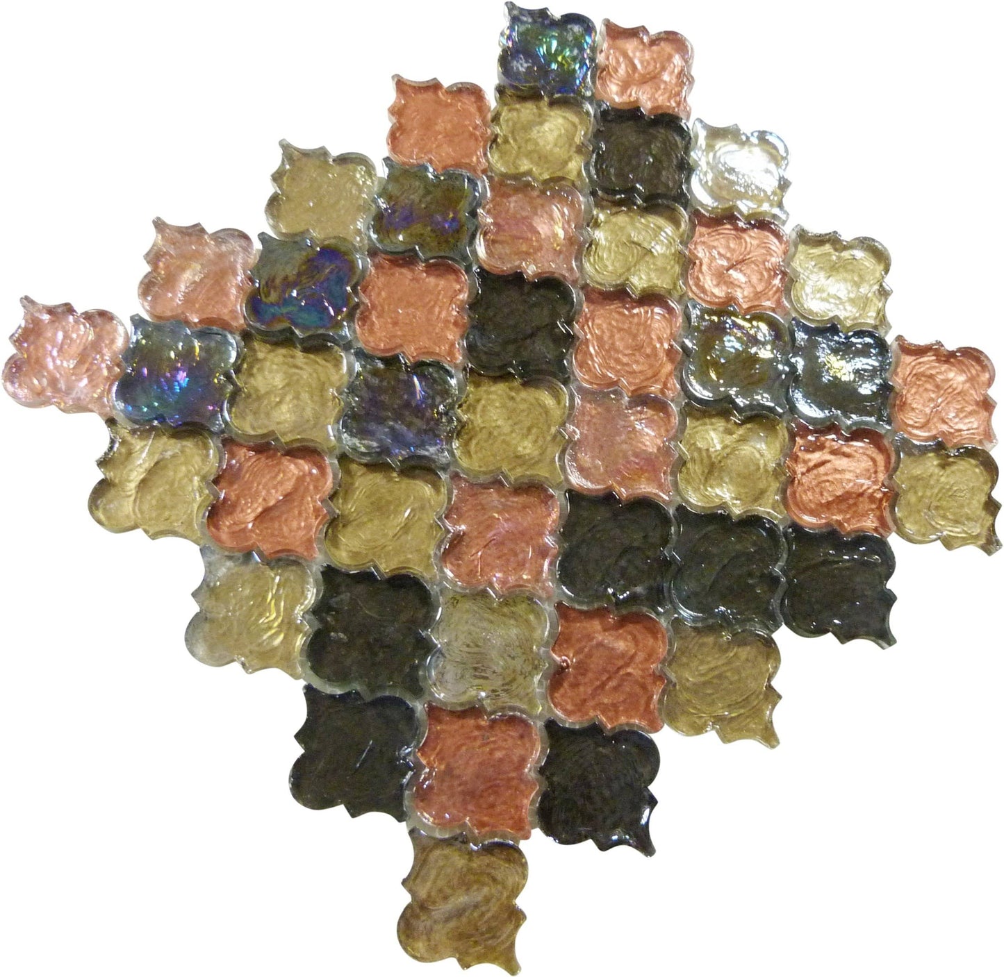 Spectrum Ridge Bronze Glossy & Iridescent Glass Tile Euro Glass