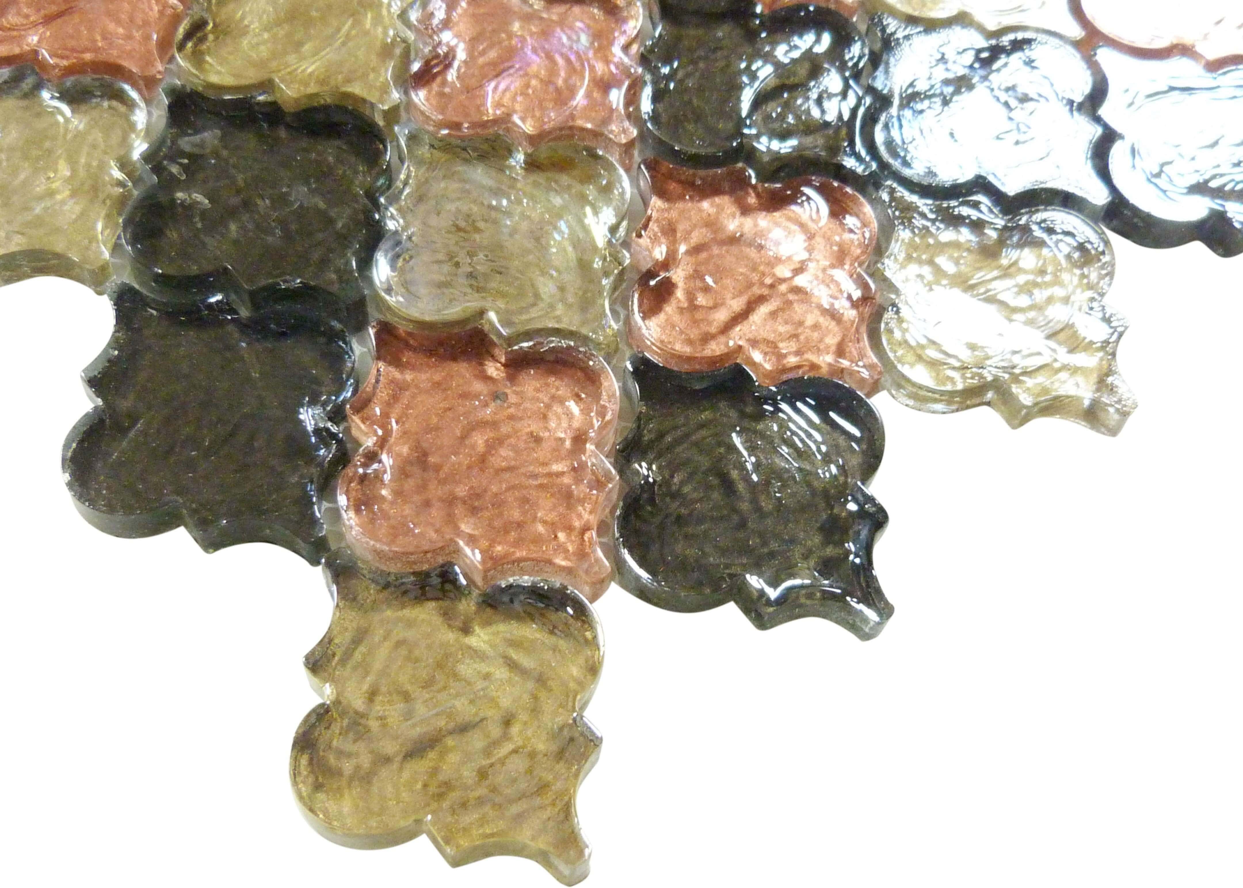 Spectrum Ridge Bronze Glossy & Iridescent Glass Tile Euro Glass