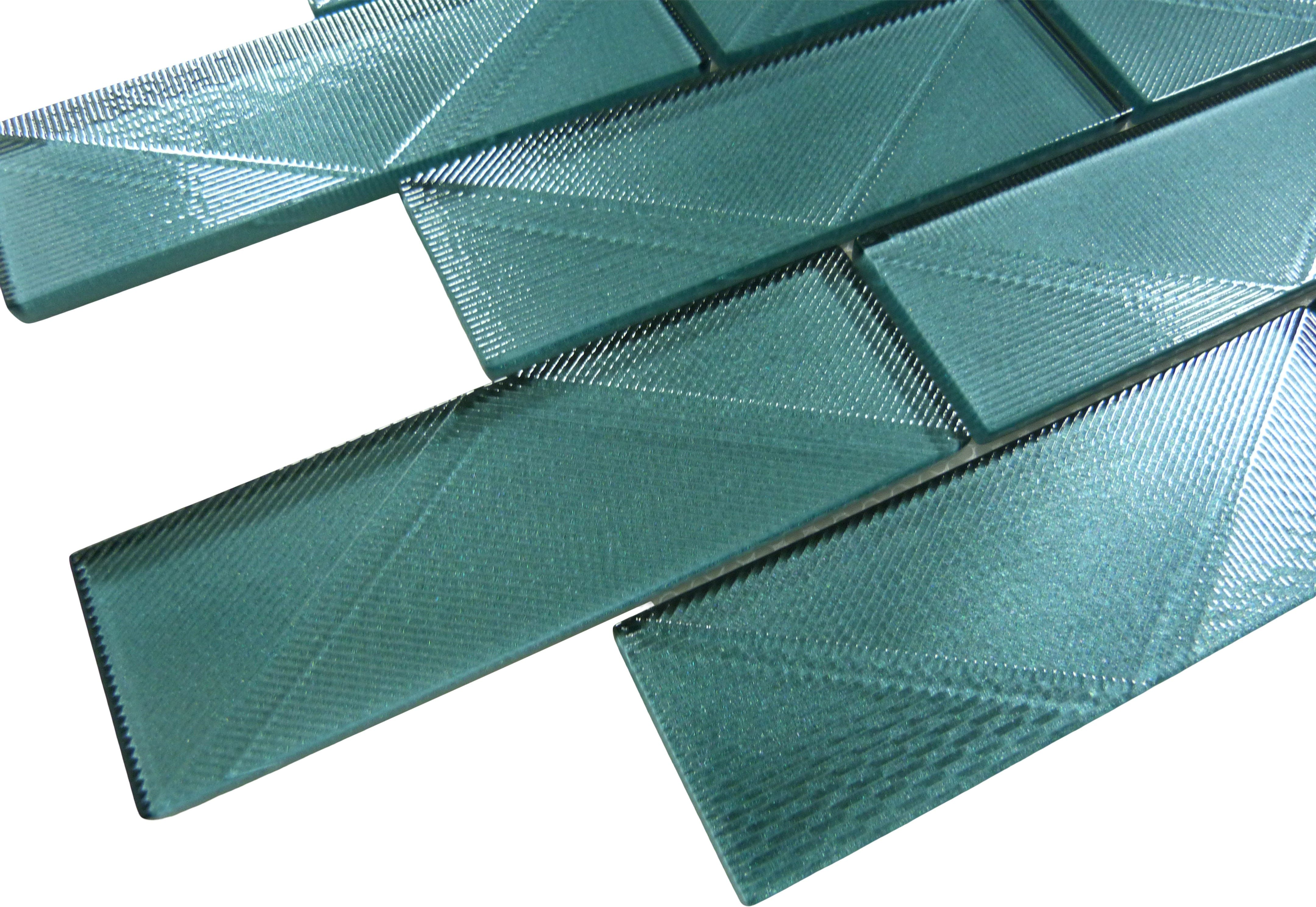 Pyradime Coastal Breeze Green 2x6 Glossy Glass Tile Euro Glass