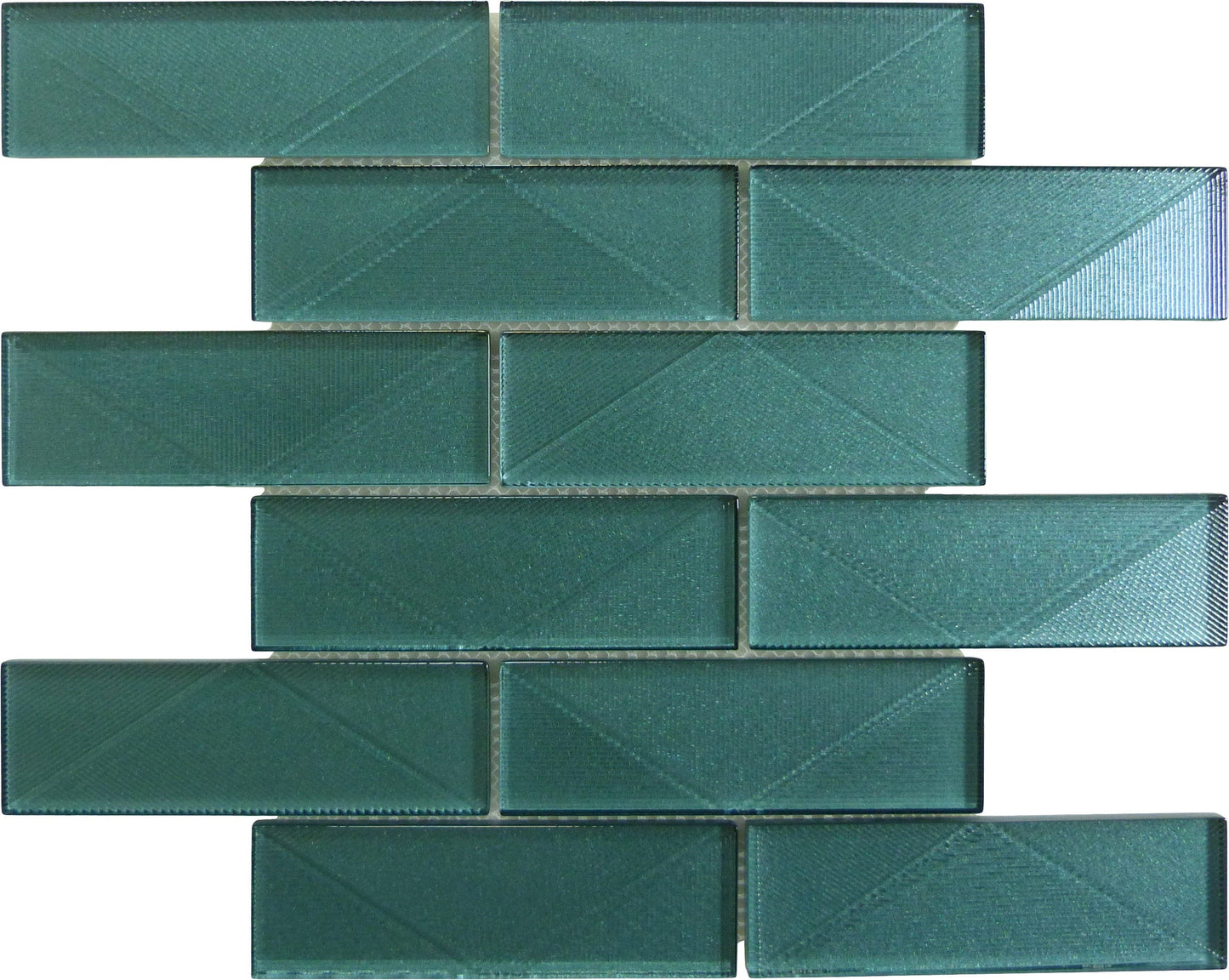 Pyradime Coastal Breeze Green 2x6 Glossy Glass Tile Euro Glass