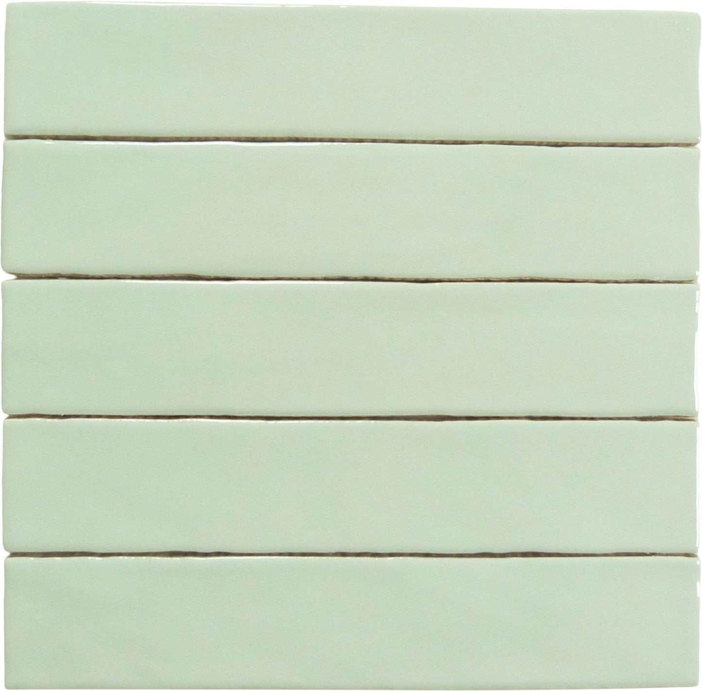 Quelline Avocard Mint Green 2" x 10" Glossy Ceramic Tile Euro Glass