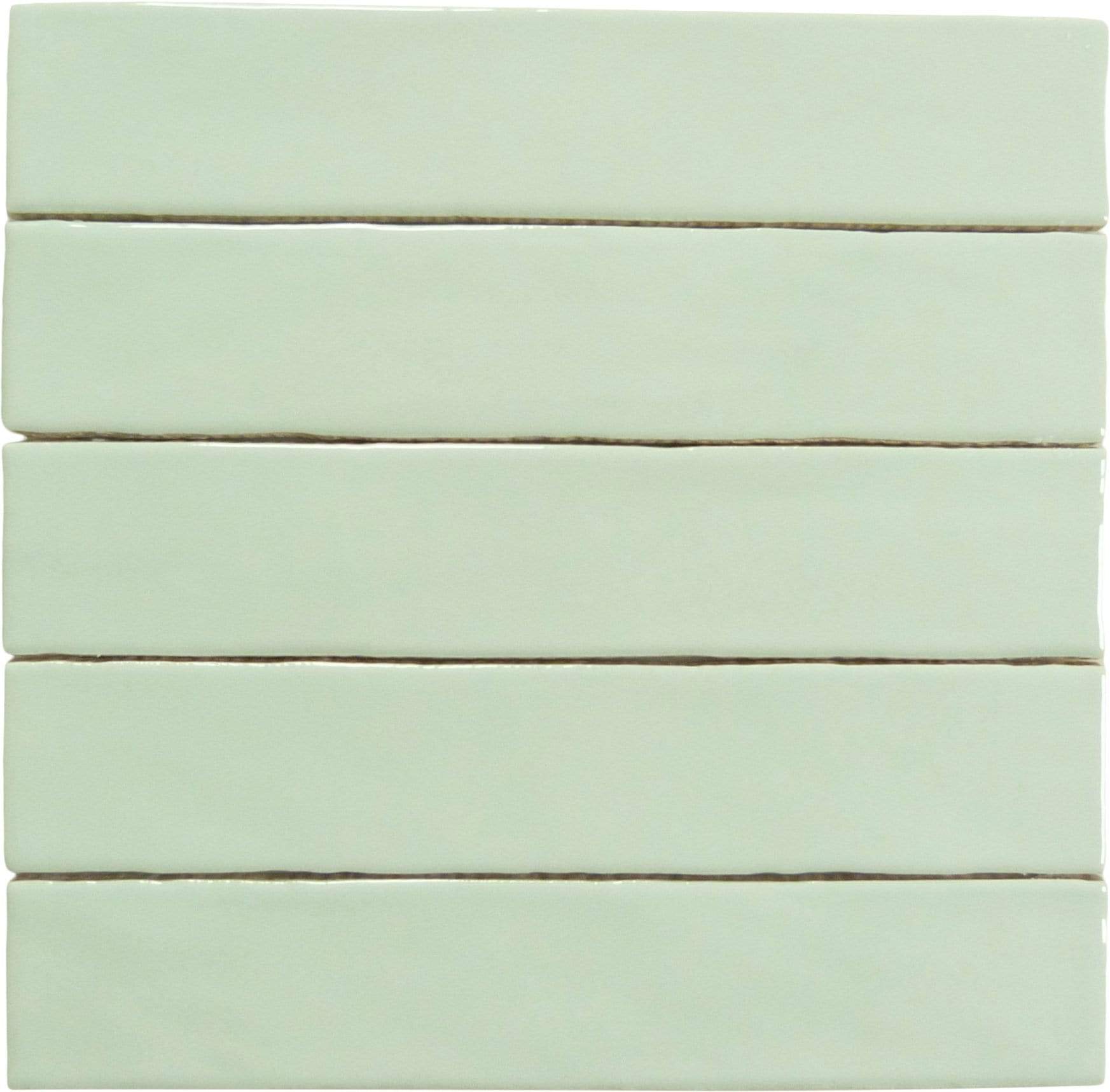 Quelline Avocard Mint Green 2" x 10" Glossy Ceramic Tile Euro Glass