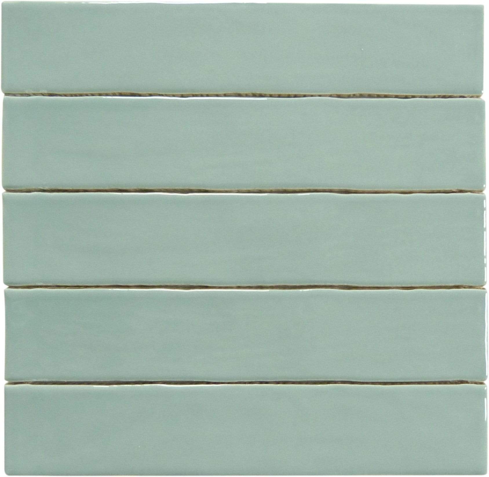 Quelline Azurous Flow Blue 2" x 10" Glossy Ceramic Tile Euro Glass