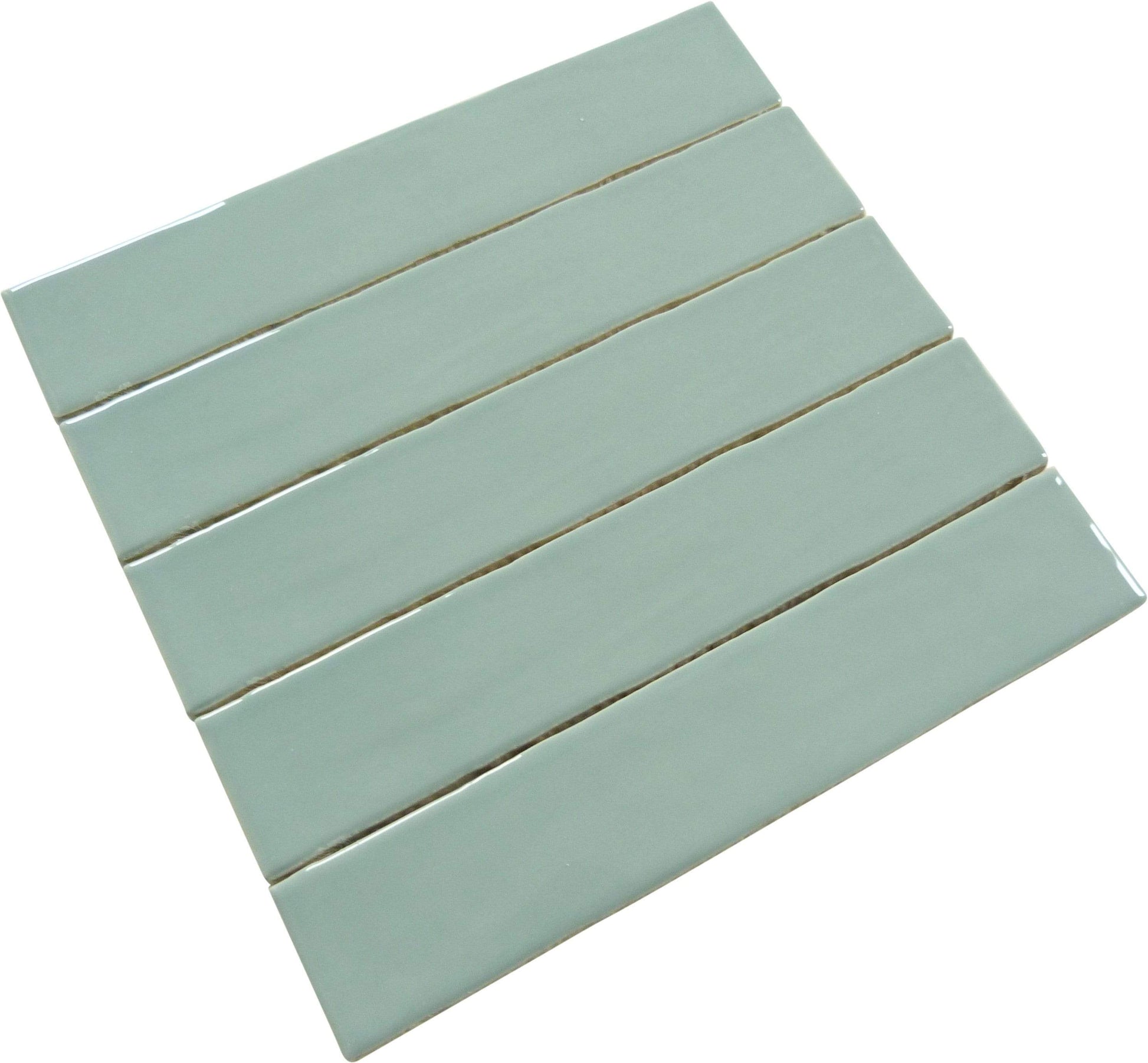 Quelline Azurous Flow Blue 2" x 10" Glossy Ceramic Tile Euro Glass