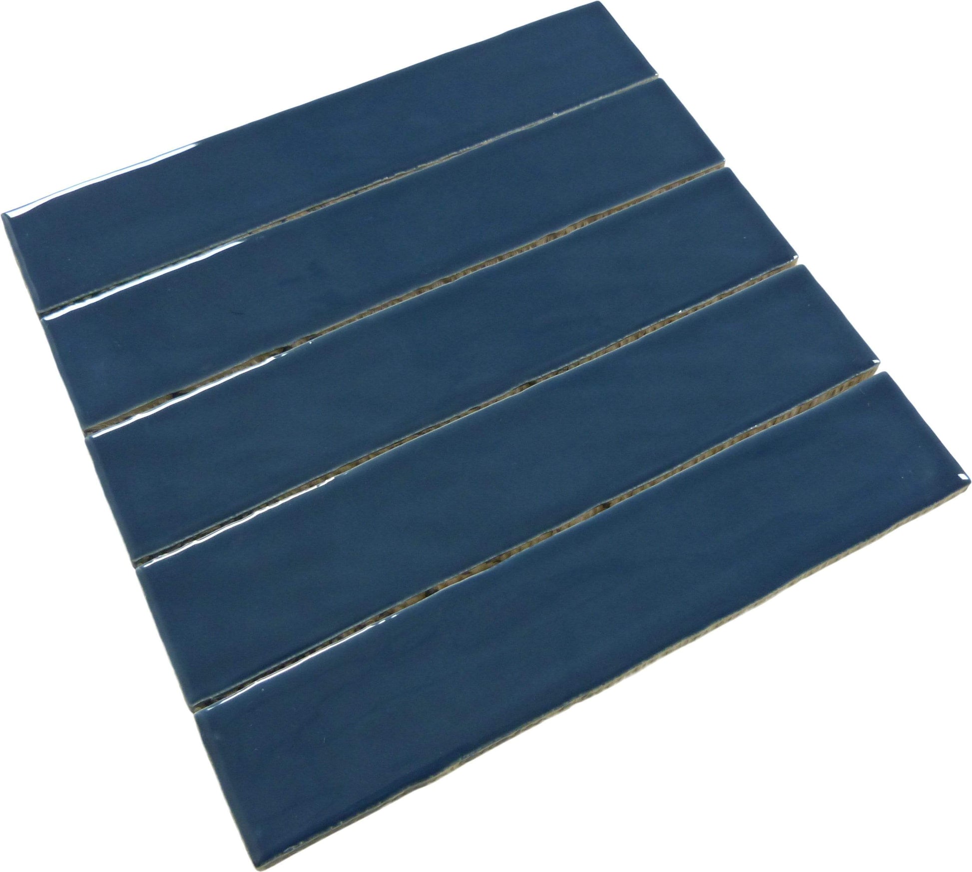 Quelline Mid Royale Blue 2" x 10" Glossy Ceramic Tile Euro Glass