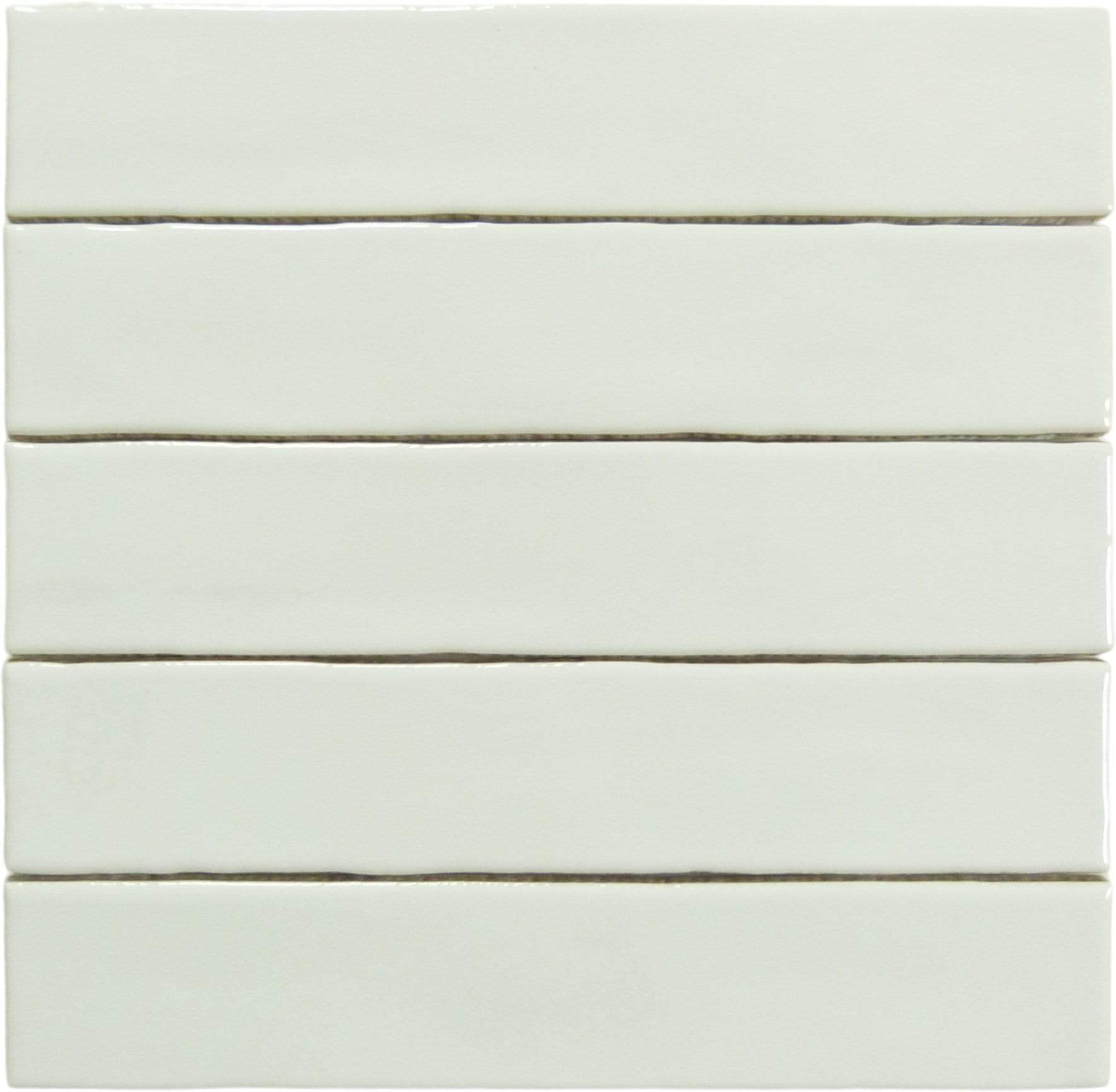 Quelline Striking Glare White 2" x 10" Glossy Ceramic Tile Euro Glass