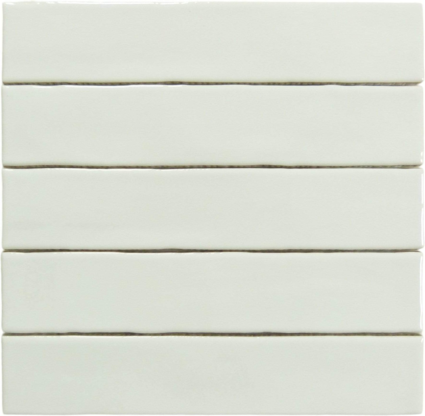 Quelline Striking Glare White 2" x 10" Glossy Ceramic Tile Euro Glass