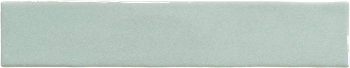 Quelline Velveteen Sky Grey 2" x 10" Glossy Ceramic Tile Euro Glass