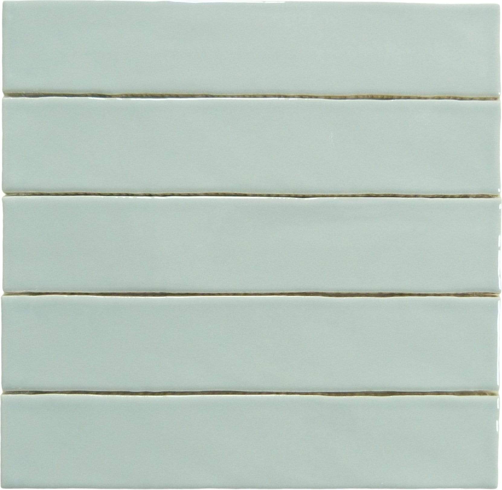 Quelline Velveteen Sky Grey 2" x 10" Glossy Ceramic Tile Euro Glass