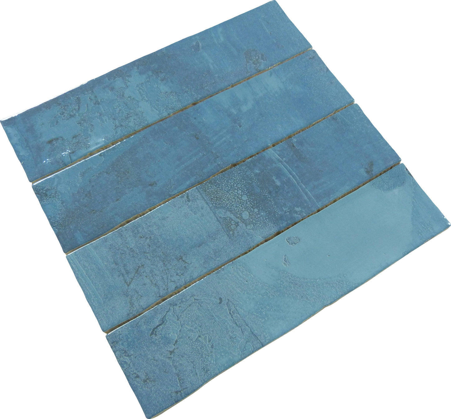 Rain Drops Ocean Mist Blue 3x12 Glossy Ceramic Tile Euro Glass