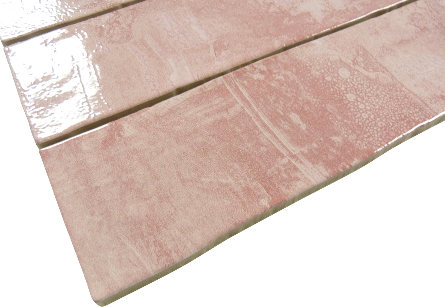 Rain Drops Pink Dew Pink 3x12 Glossy Ceramic Tile Euro Glass