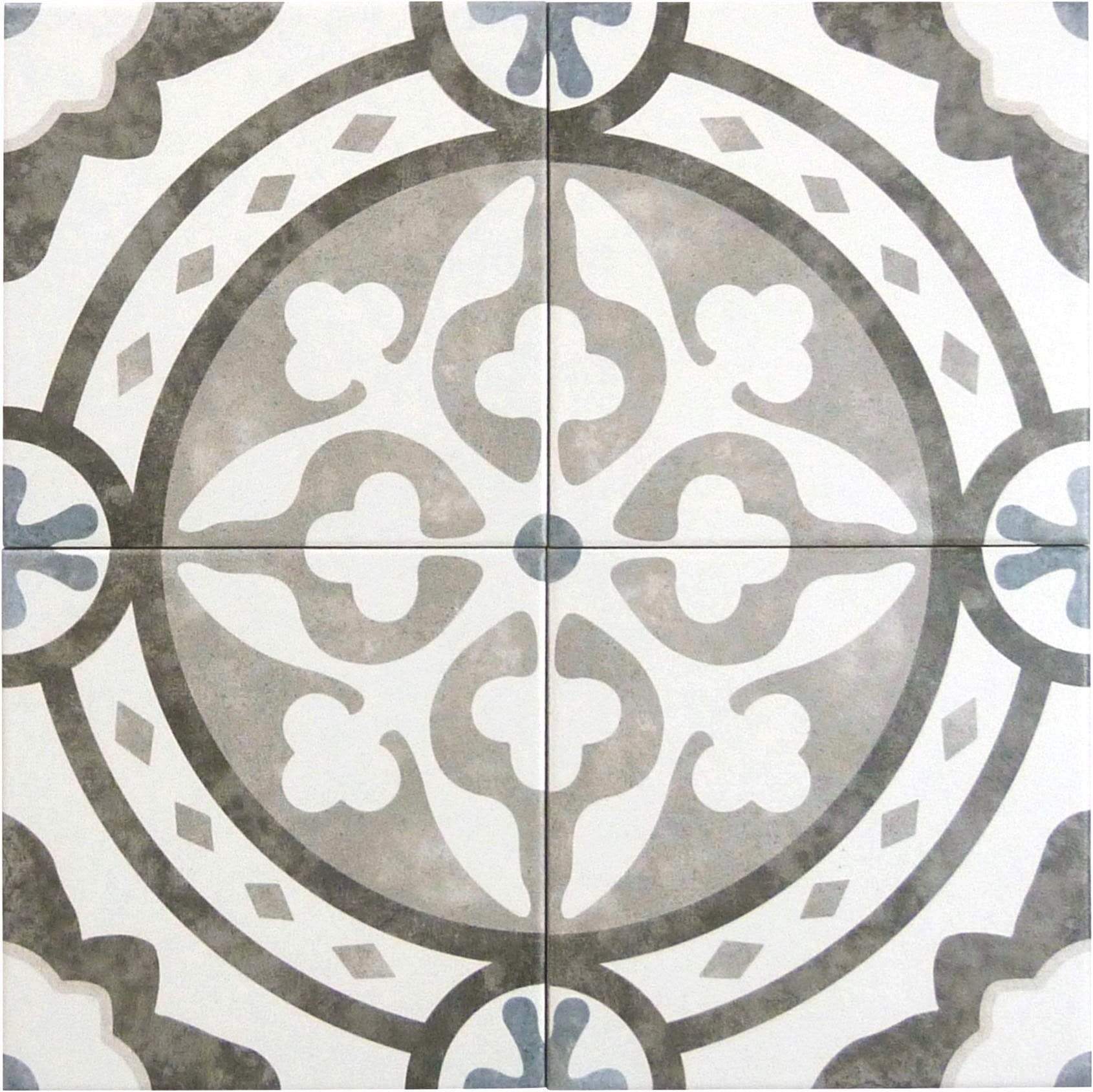 Retro Neuve Euro Fountain 8" x 8" Matte Porcelain Tile Euro Glass