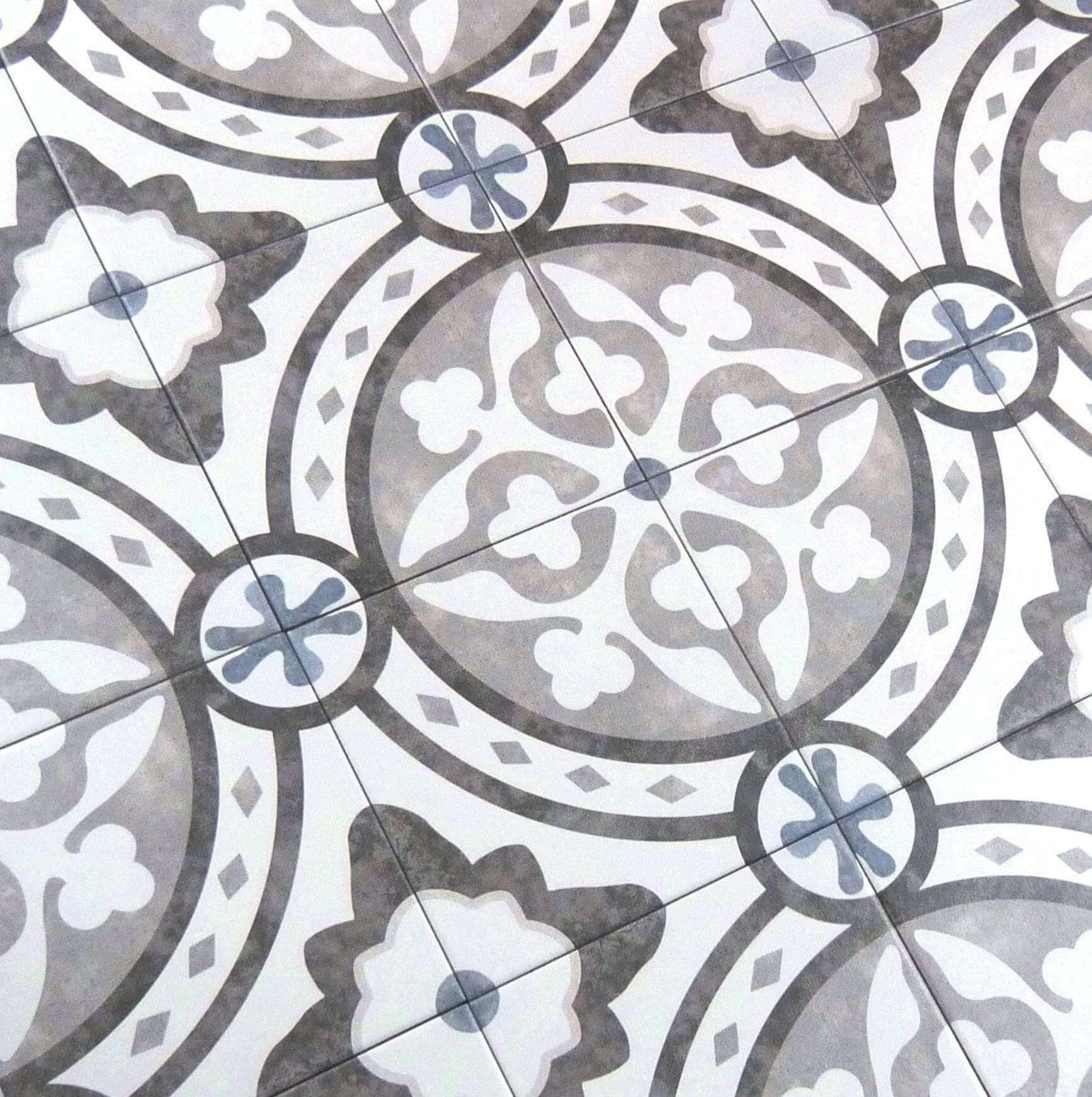 Retro Neuve Euro Fountain 8" x 8" Matte Porcelain Tile Euro Glass