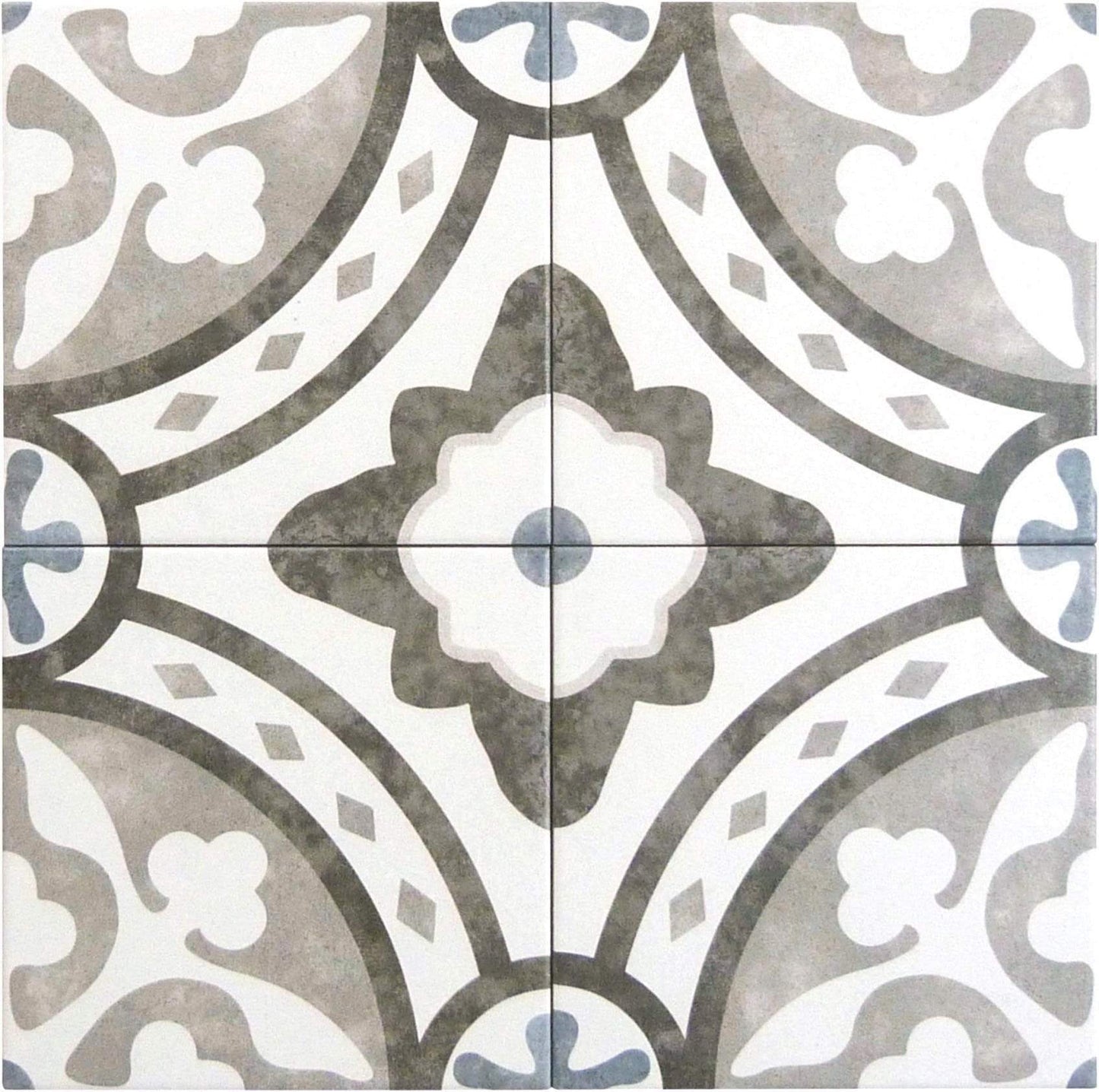 Retro Neuve Euro Fountain 8" x 8" Matte Porcelain Tile Euro Glass