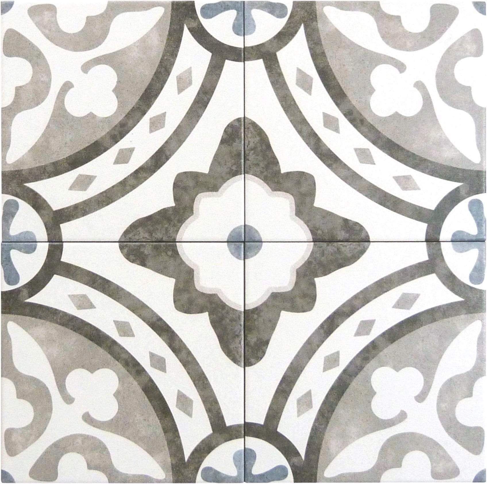 Retro Neuve Euro Fountain 8" x 8" Matte Porcelain Tile Euro Glass