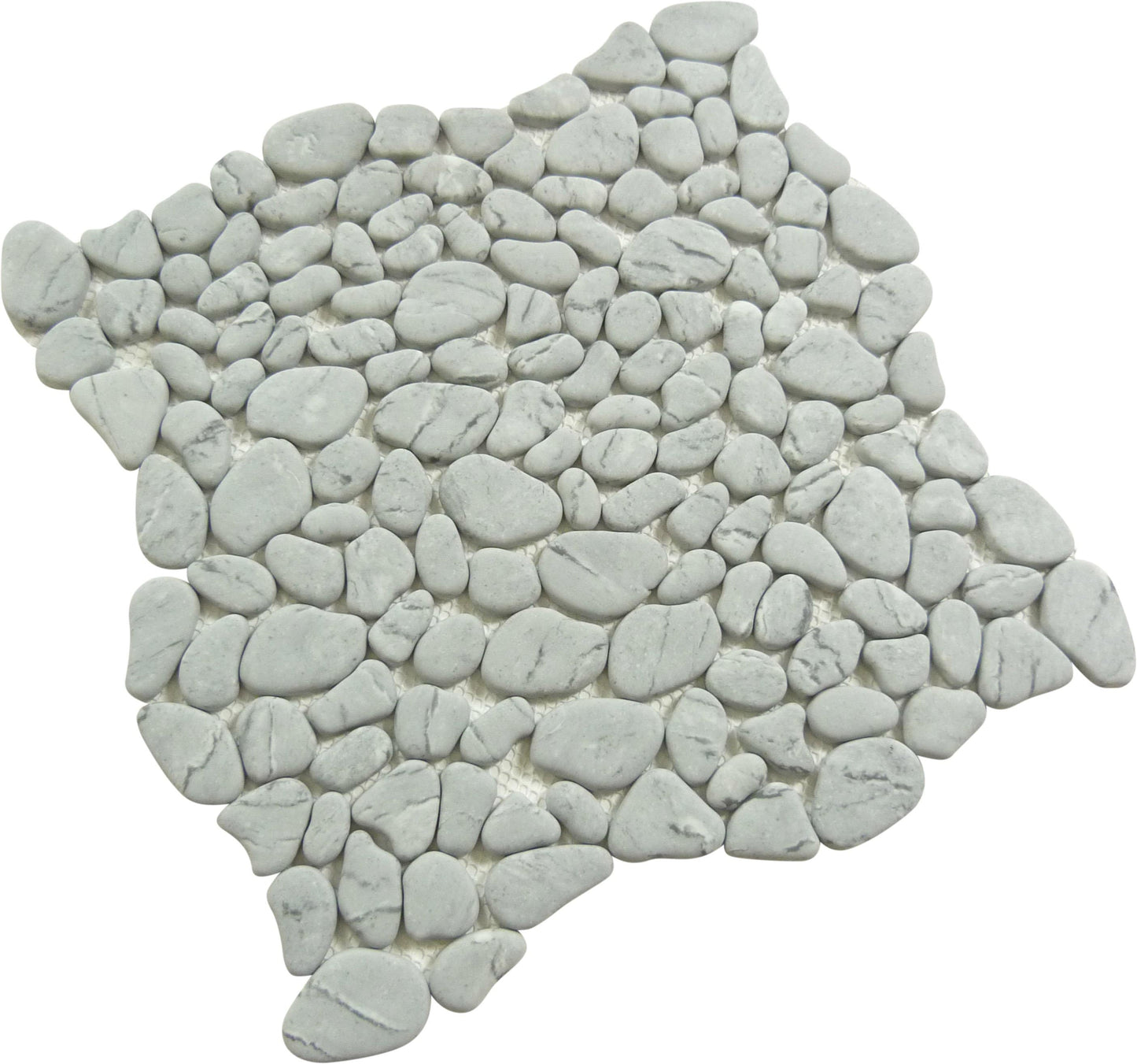 Riverbed Flowing Ravine Grey Pebble Recycled Matte Glass Tile Euro Glass