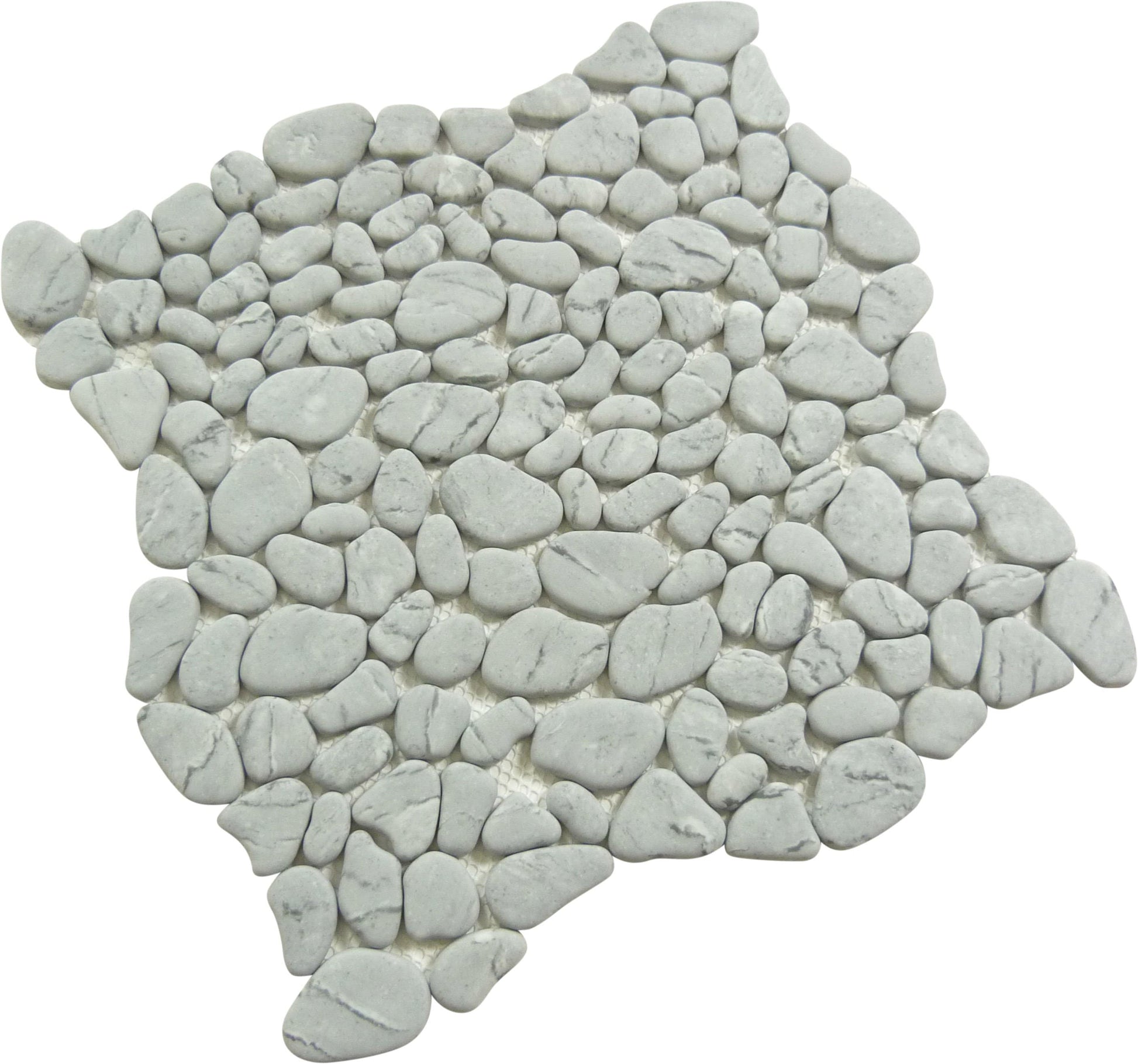 Riverbed Flowing Ravine Grey Pebble Recycled Matte Glass Tile Euro Glass