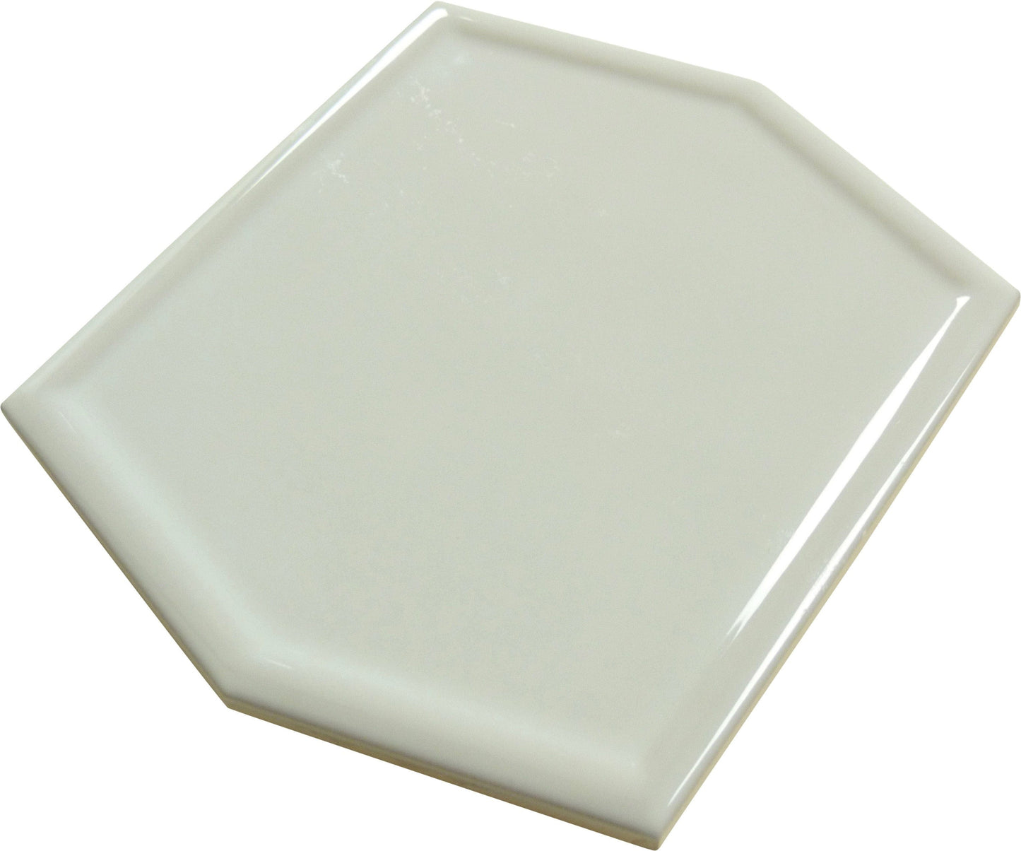 Tea Leaf Beige 5x6 Hexagon Glossy Ceramic Tile Euro Glass