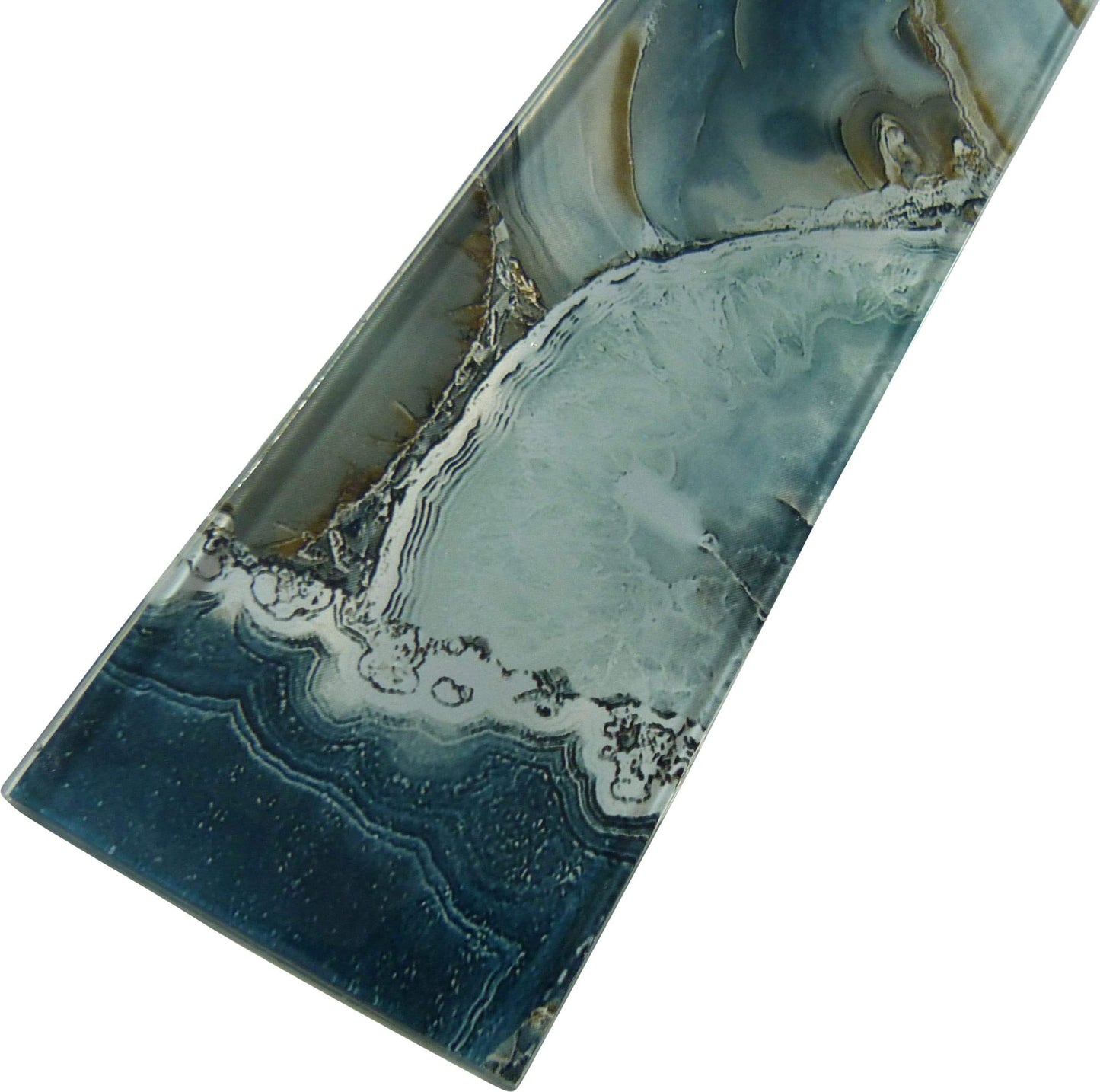 Magical Forest Crystal Lagoon Aqua 3" x 12" Glossy Glass Subway Tile Euro Glass