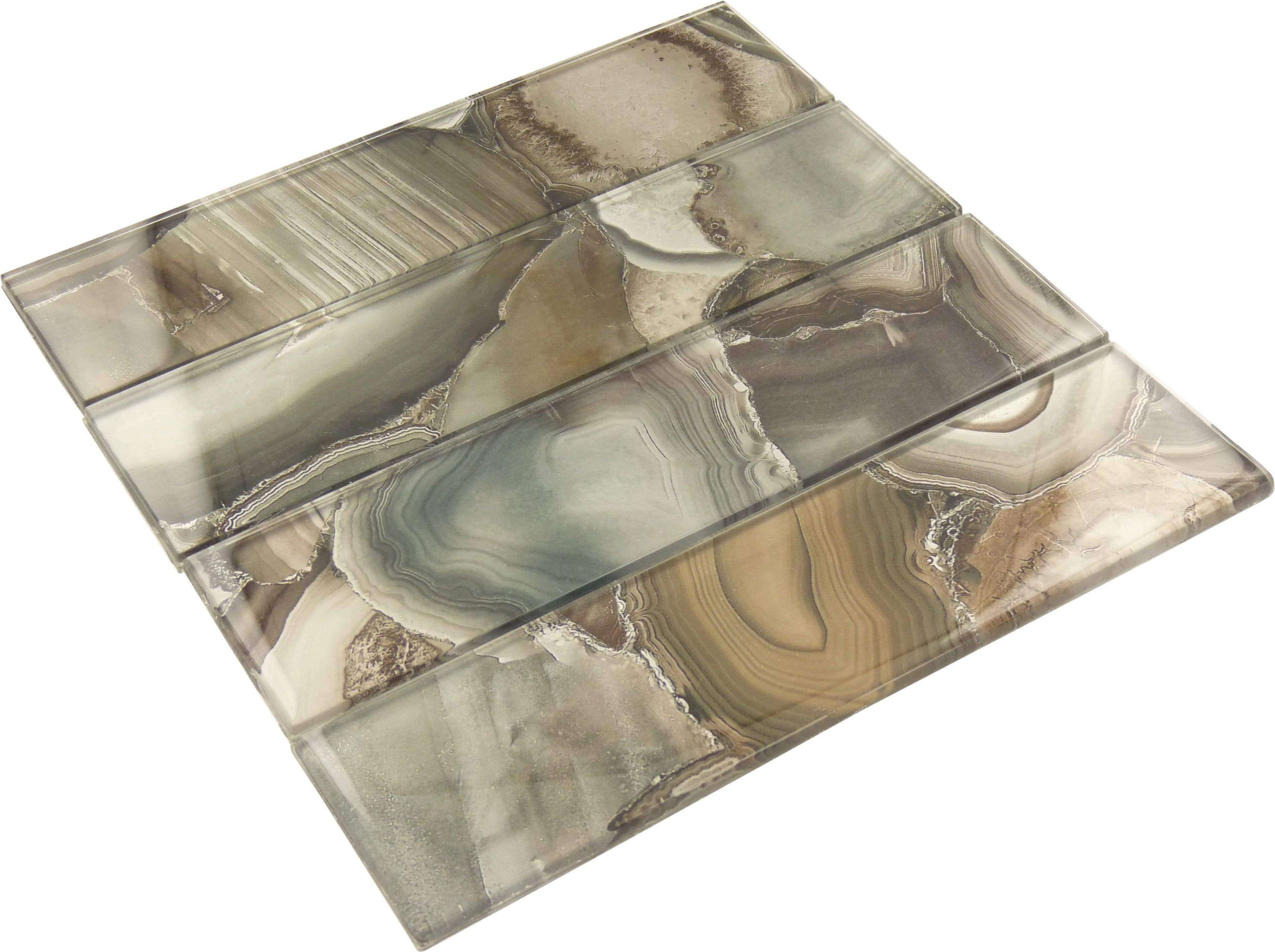 Magical Forest Champinion Brown 3" x 12" Glossy Glass Subway Tile Euro Glass