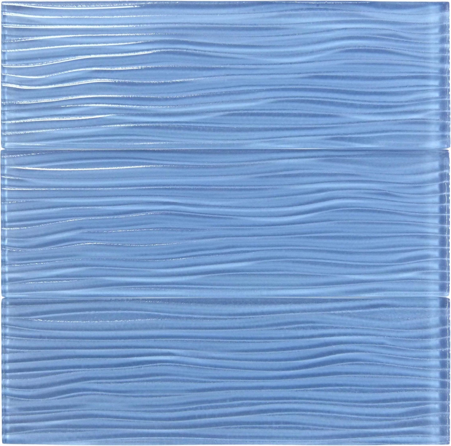 Pacific Ocean Blue Wave 4'' x 12'' Glossy Glass Subway Tile Euro Glass