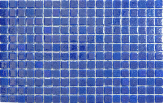 Electric Blue Anti Slip Glossy & Iridescent Glass Pool Tile Fusion